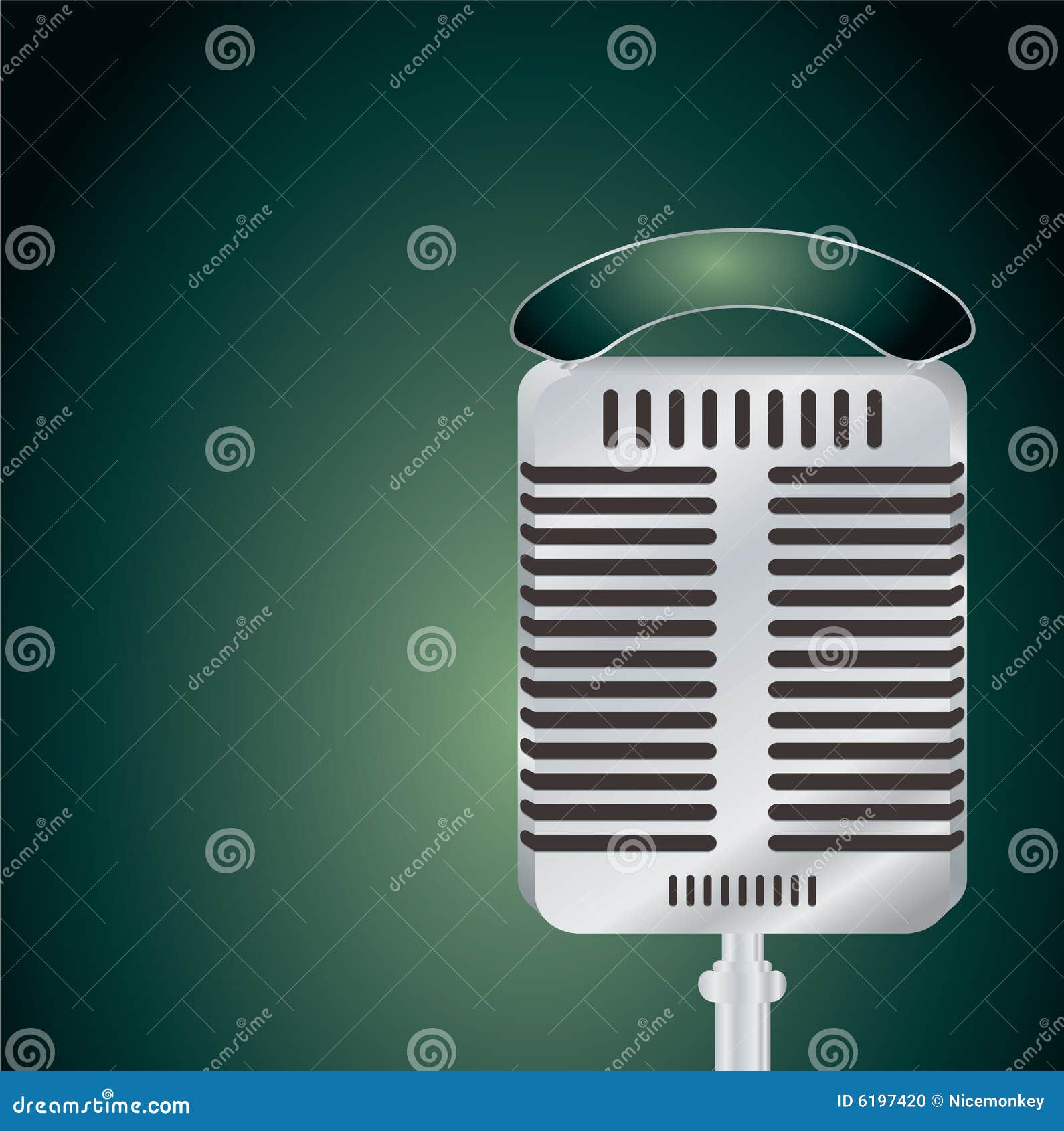 Microphone green stock vector. Illustration of background 6197420