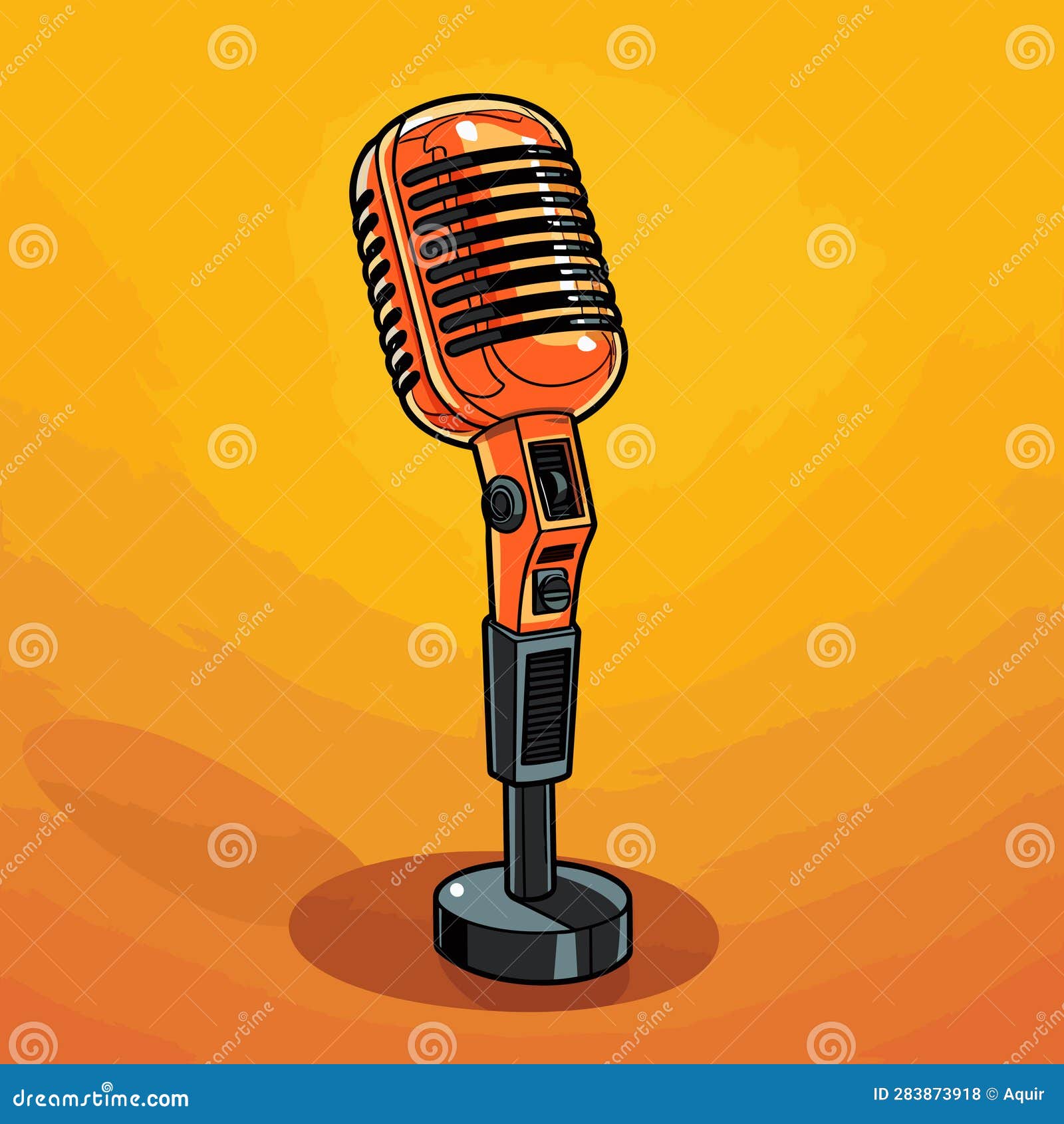 Microphone Hand-drawn Comic Illustration. Microphone. Vector Doodle ...