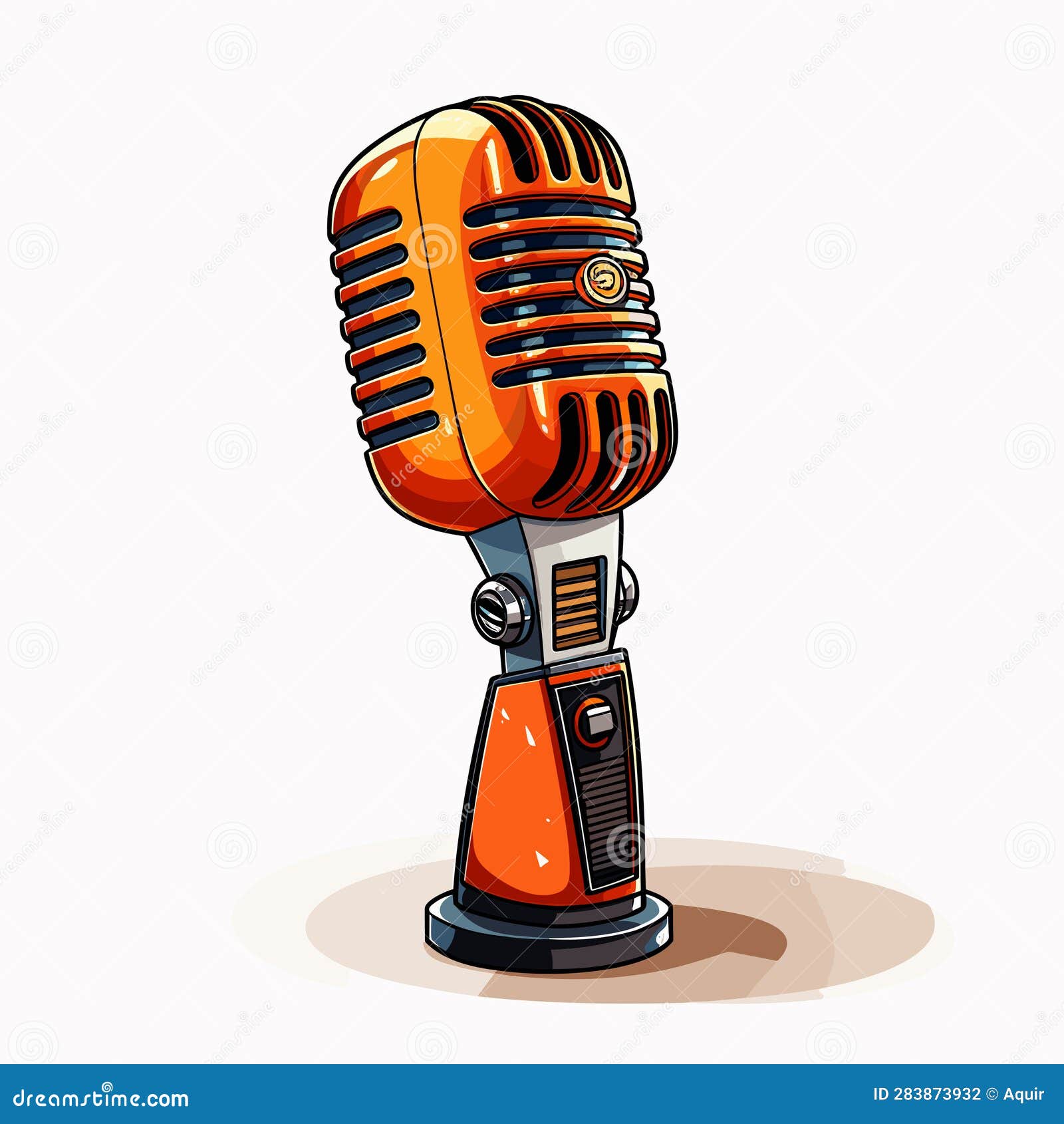 Microphone Hand-drawn Comic Illustration. Microphone. Vector Doodle ...