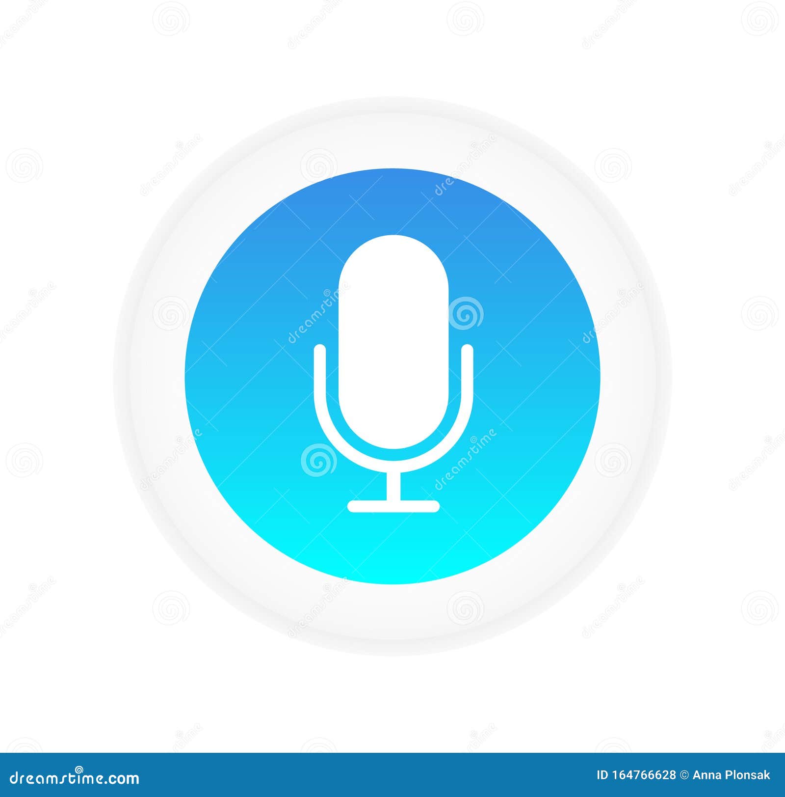 Microphone Icon. Microphone Button. Voice Assistant Stock Illustration