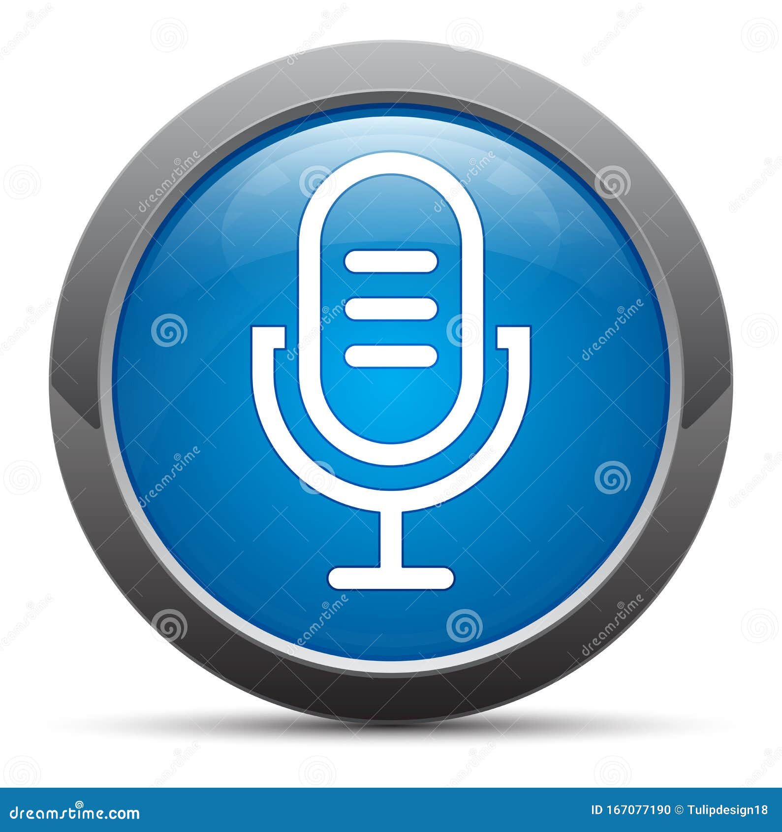 microphone icon premium blue round button  