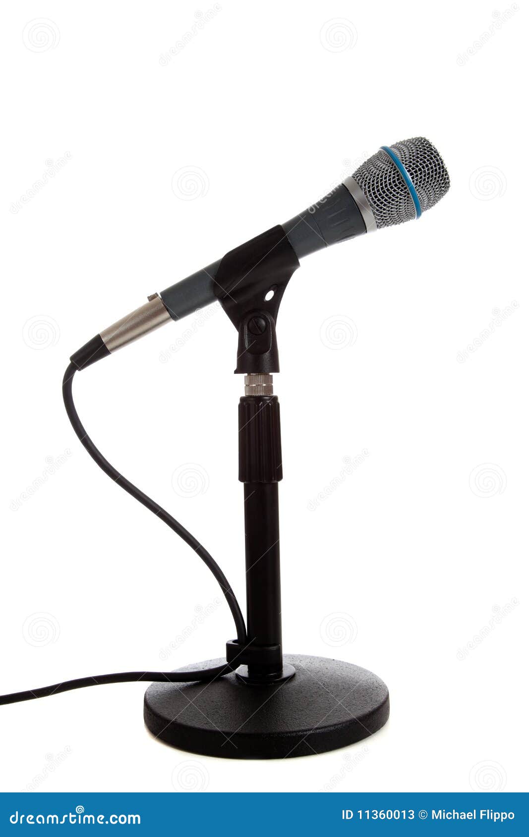 Microphone on a Mic Stand on White Stock Image Image of live, stage