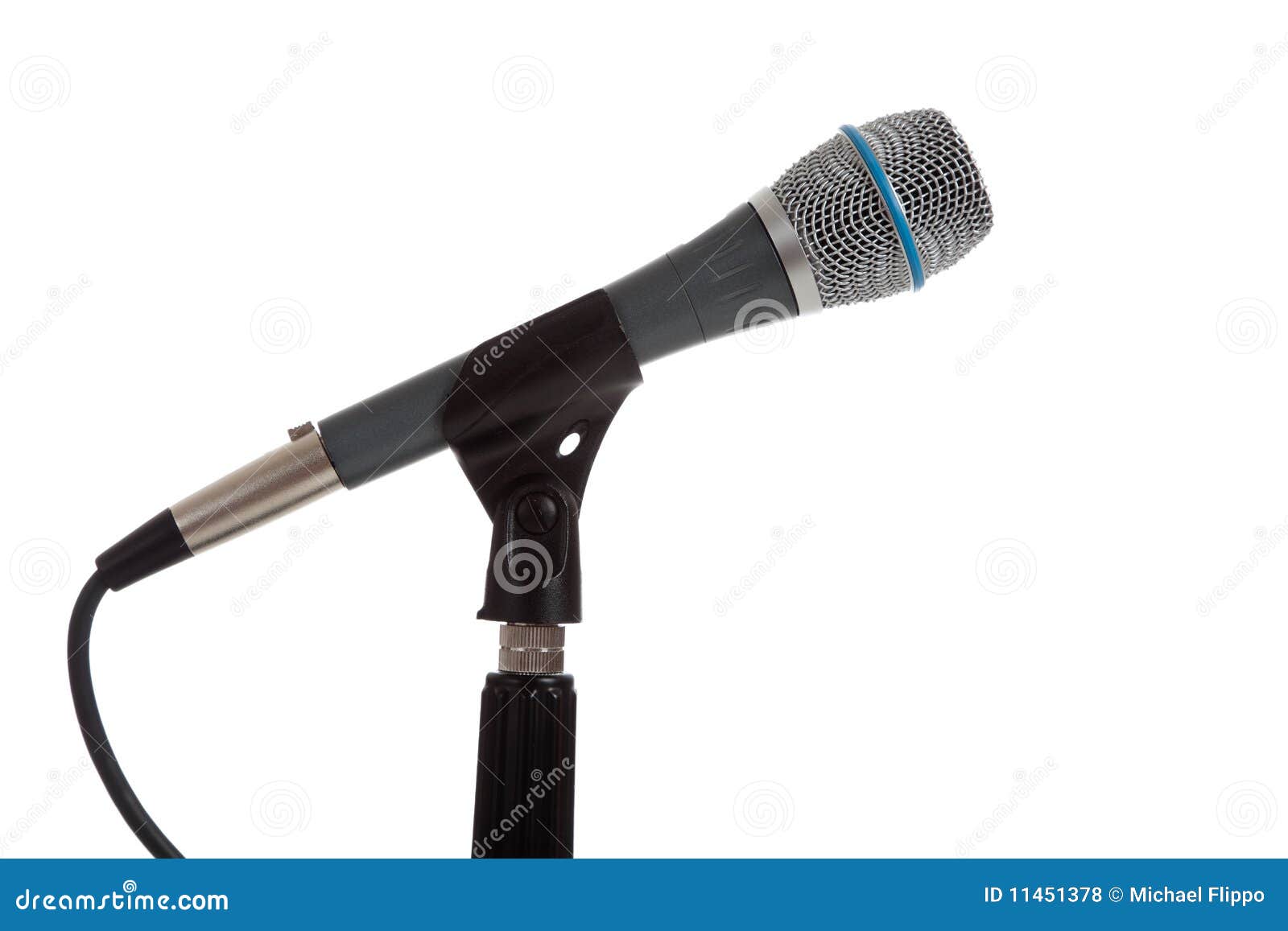 Microphone on a Mic Stand on White Stock Photo Image of entertainment