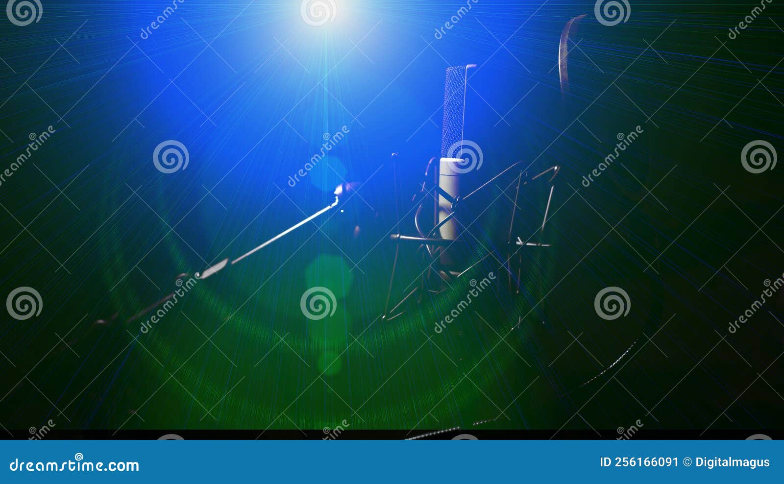 Microphone in Recording Studio in the Light Stock Image Image of