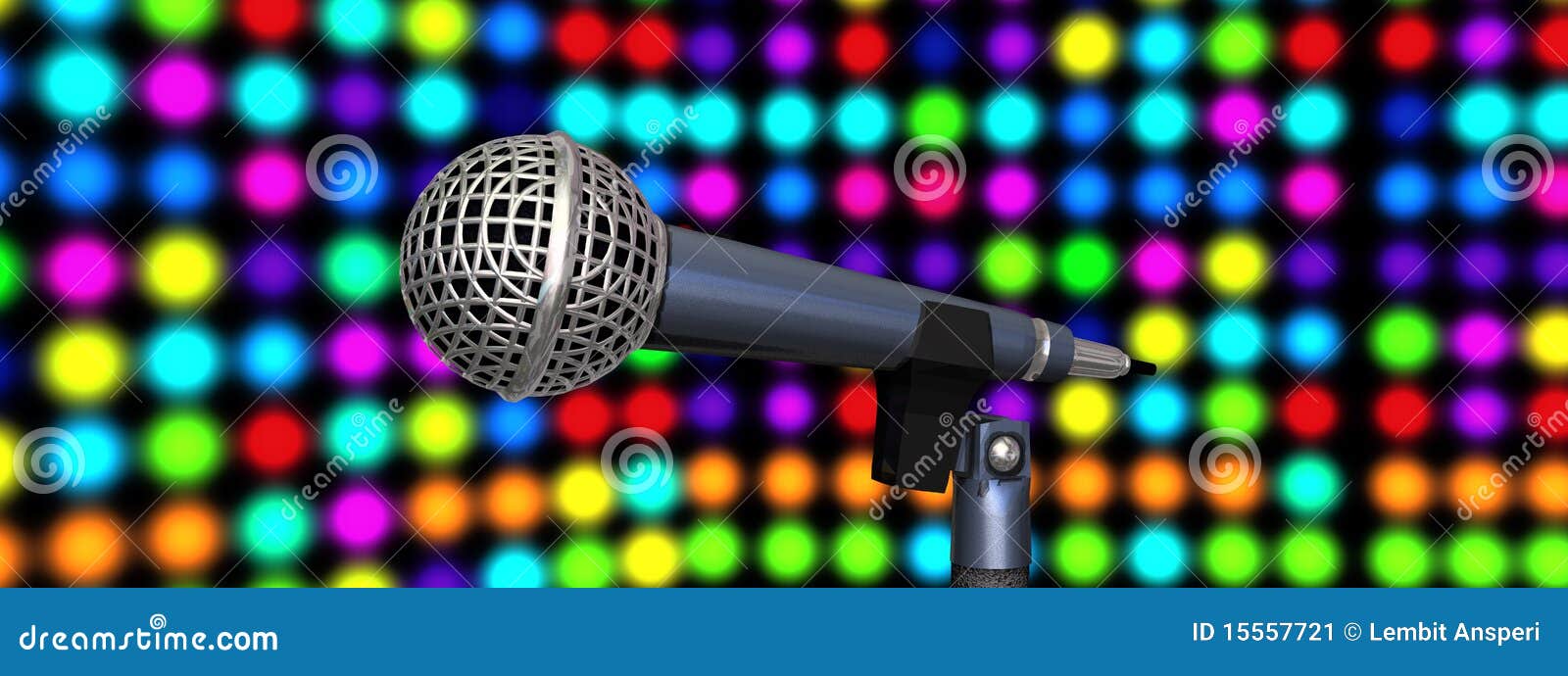 Microphone on stage stock illustration. Illustration of performing
