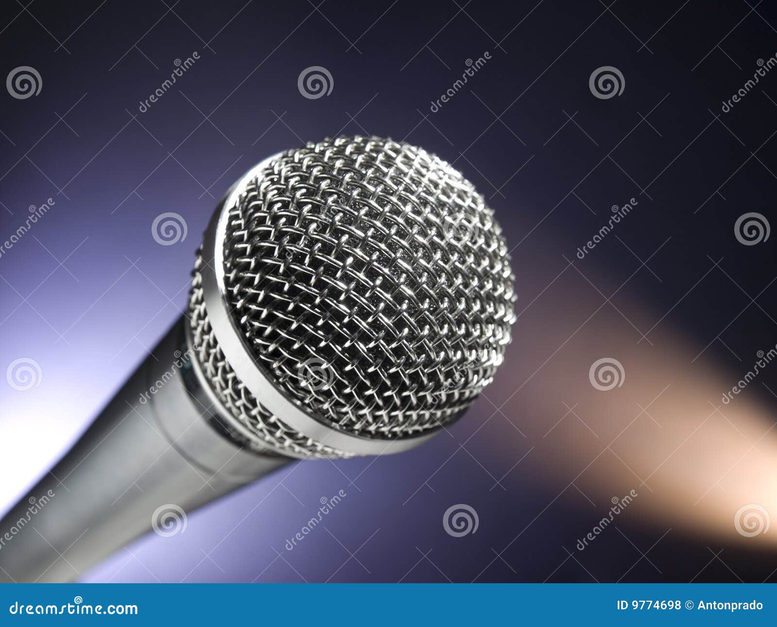Microphone on stage stock photo. Image of chrome, disco - 9774698