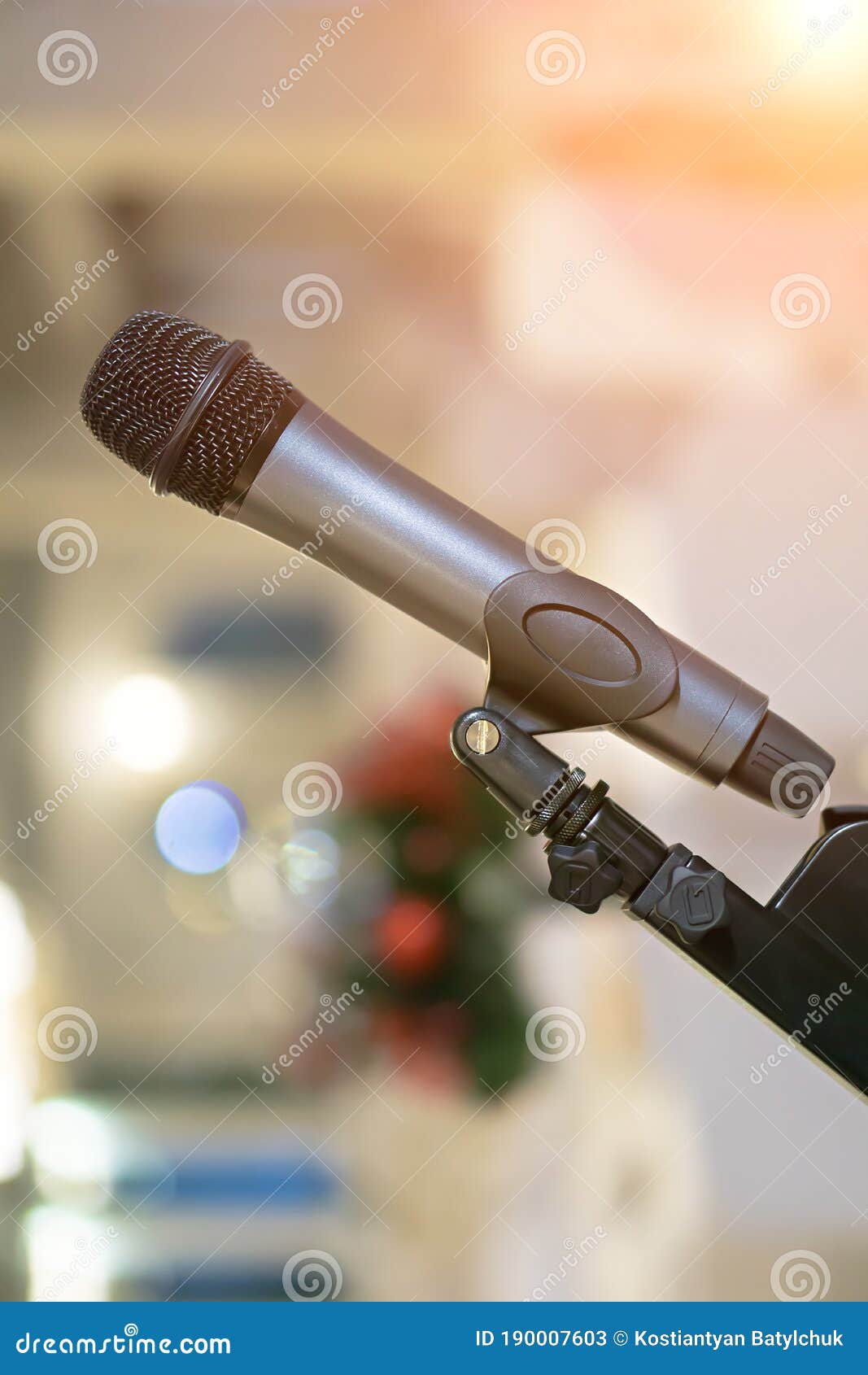 Microphone. Microphone on Stage. Microphone Closeup Stock Image