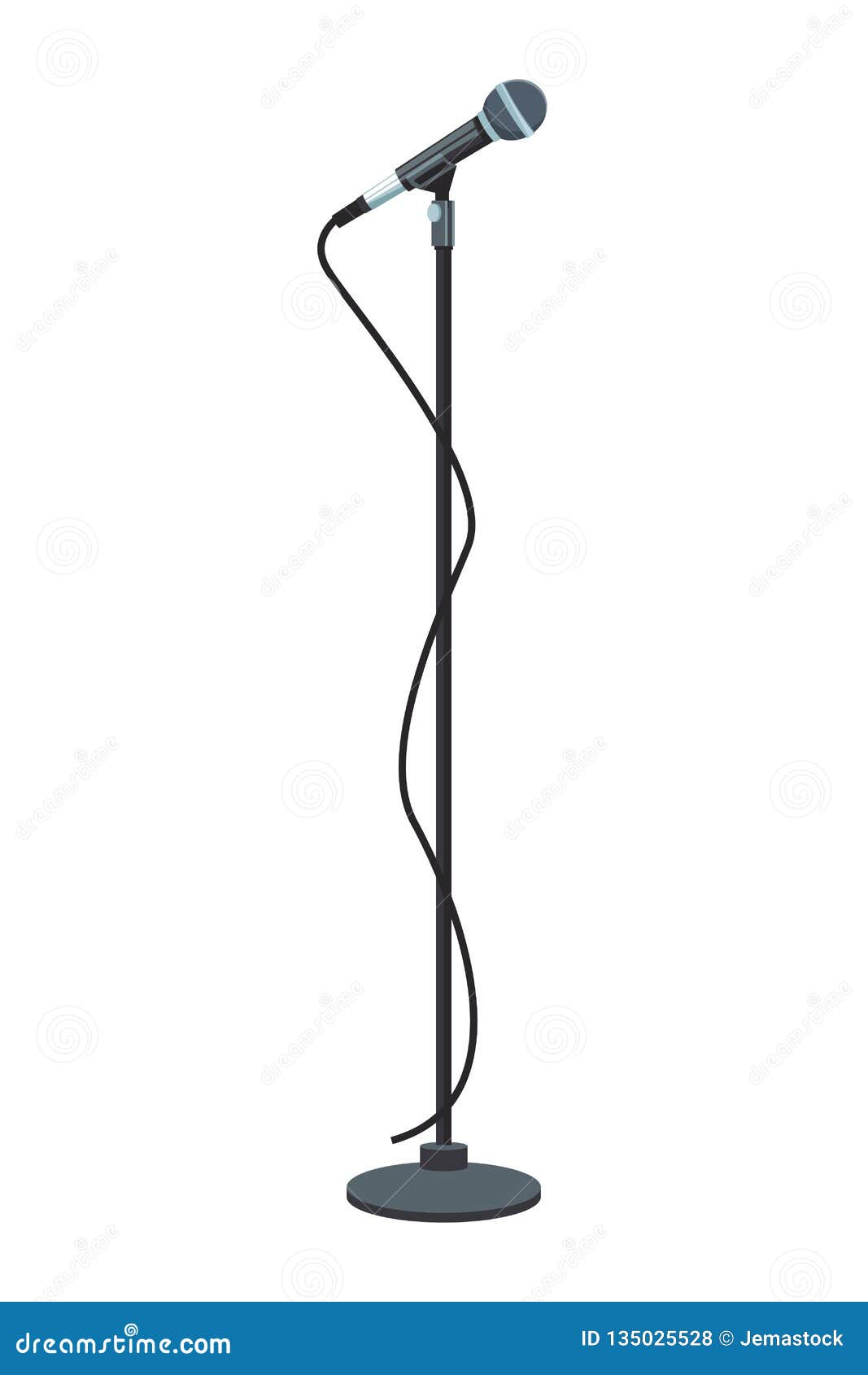 Microphone on stand stock vector. Illustration of performance 135025528