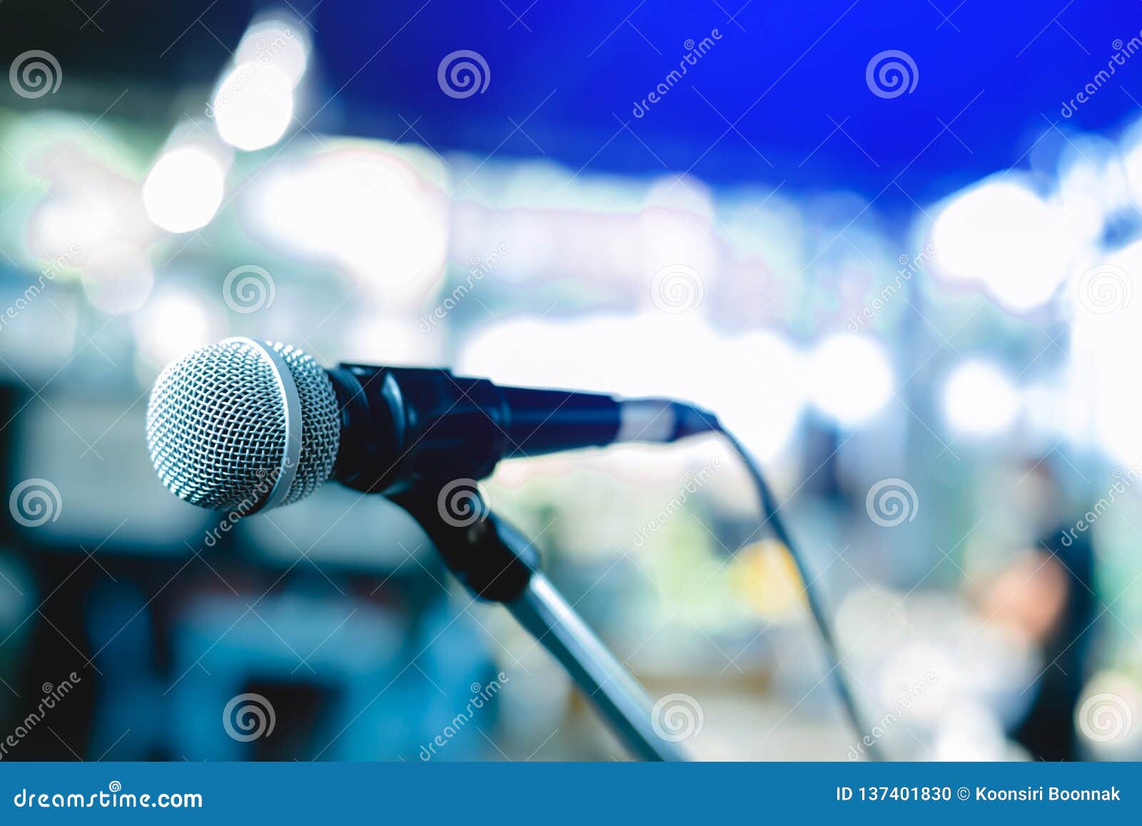 Microphone on a Stand Up Comedy Stage Stock Photo Image of concert