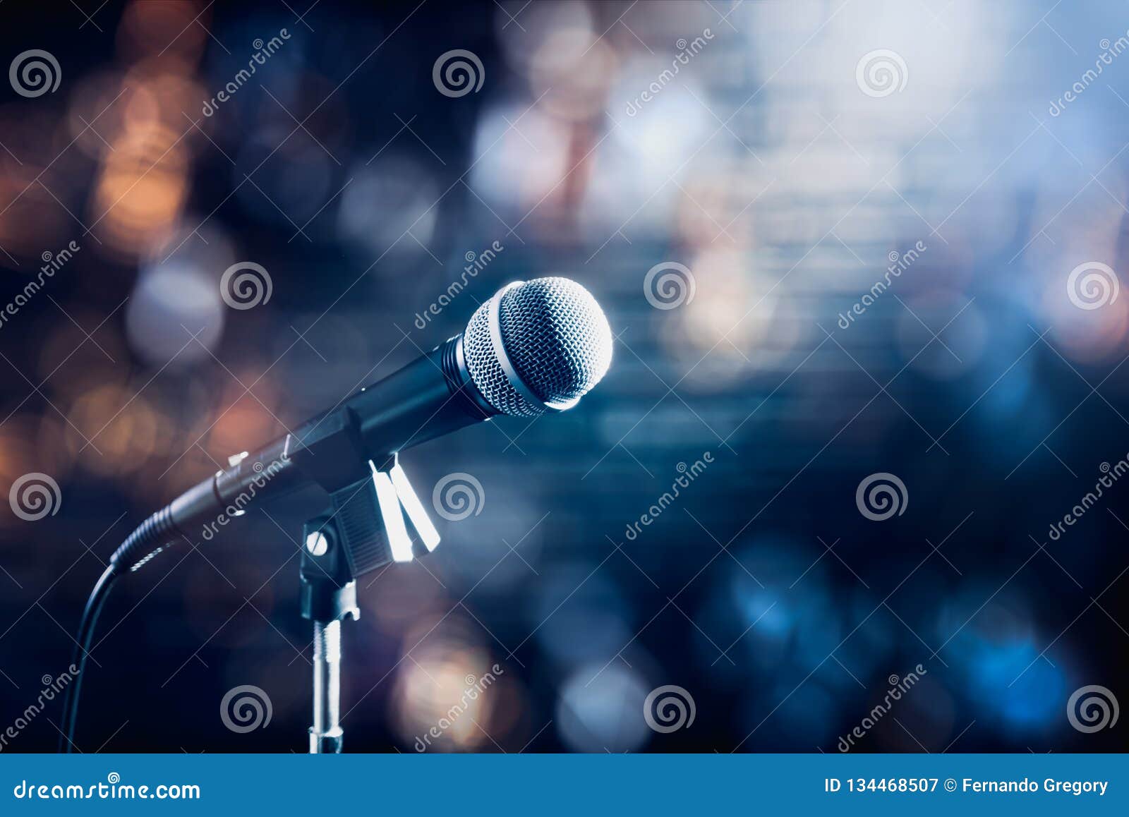 microphone on a stage