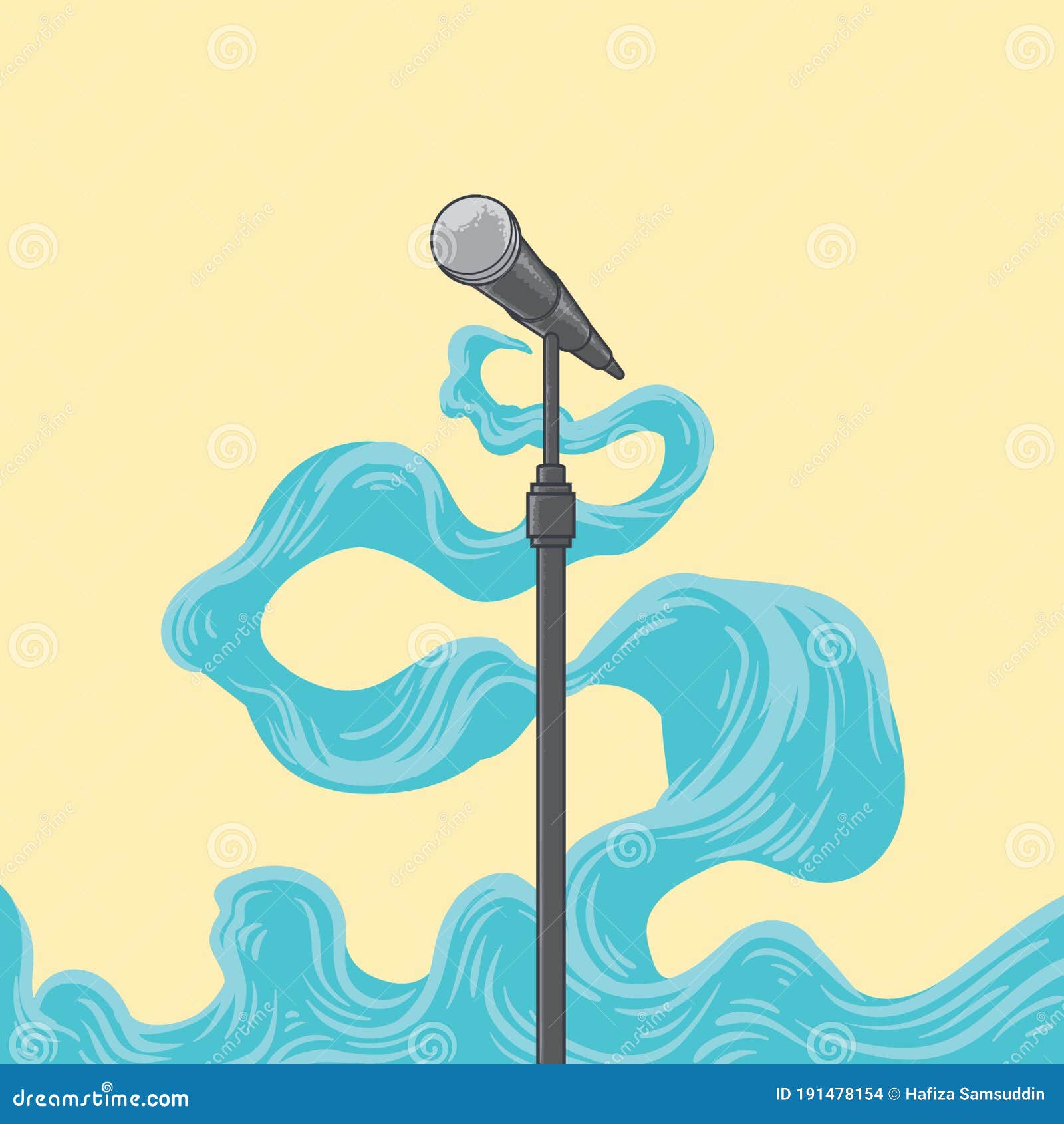 Microphone on Stand. Vector Illustration Decorative Design Stock Vector