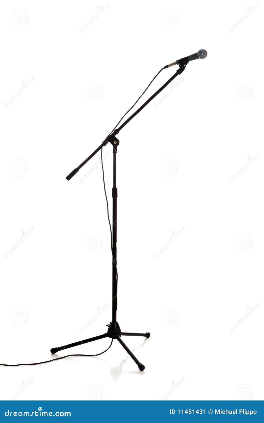 Microphone and Stand on White Stock Image Image of musical, broadcast
