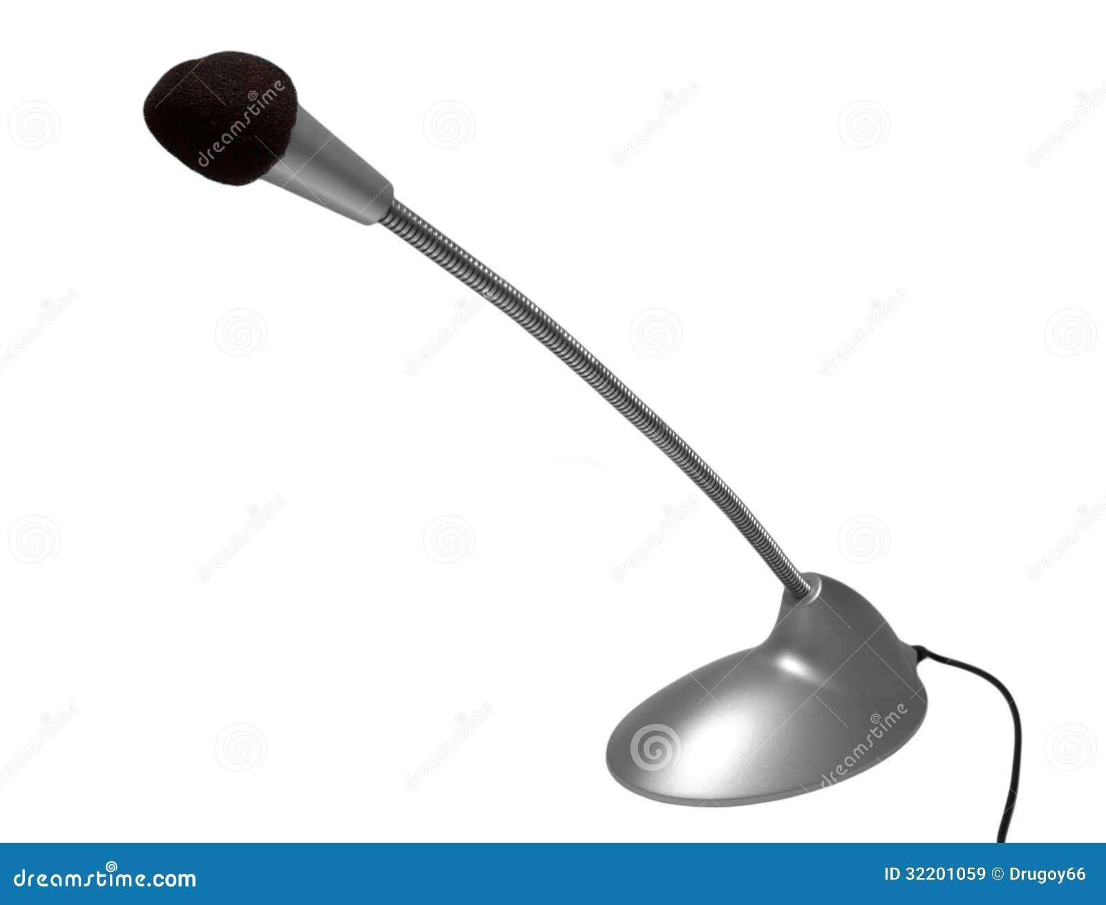 Microphone And Stand On White Stock Image Image of wadding, support
