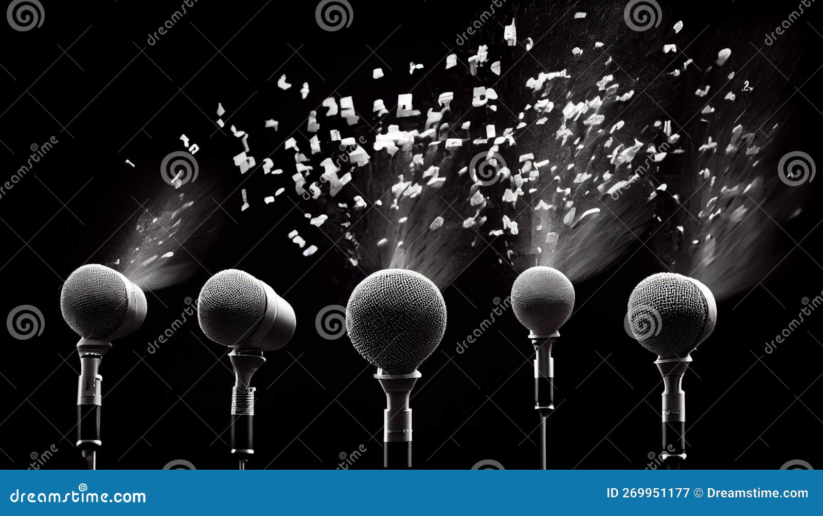 Microphone Studio Professionnel Vibrant Studio D'enregistrement Sonore  Moderne. Illustration Stock - Illustration du noir, medias: 269951177