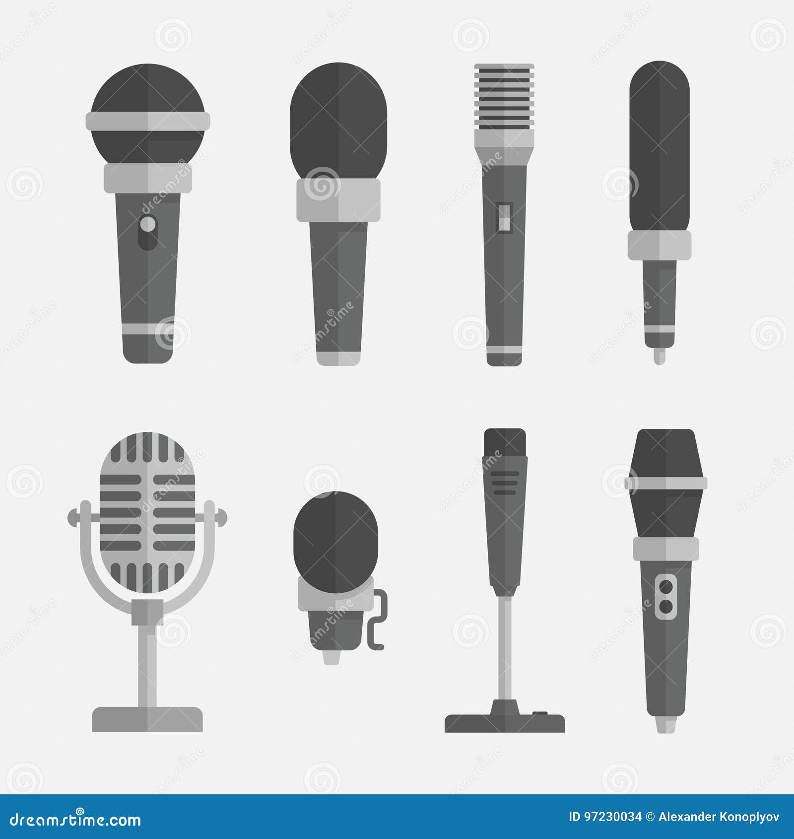 Microphone Vector Logo Rap Battle Concept Three Stage Microphones