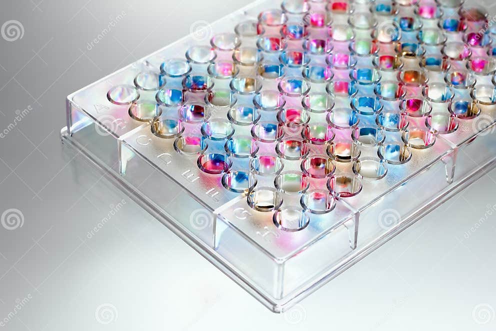 Microplate in colors stock photo. Image of bioanalysis 24061456