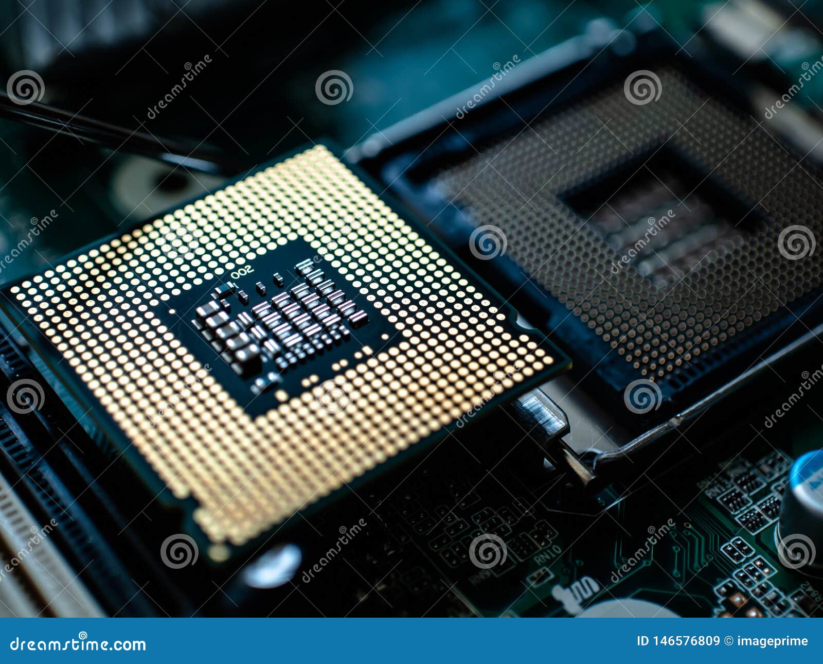 Computer Technology CPU Microprocessor Design Theme Stock Image - Image