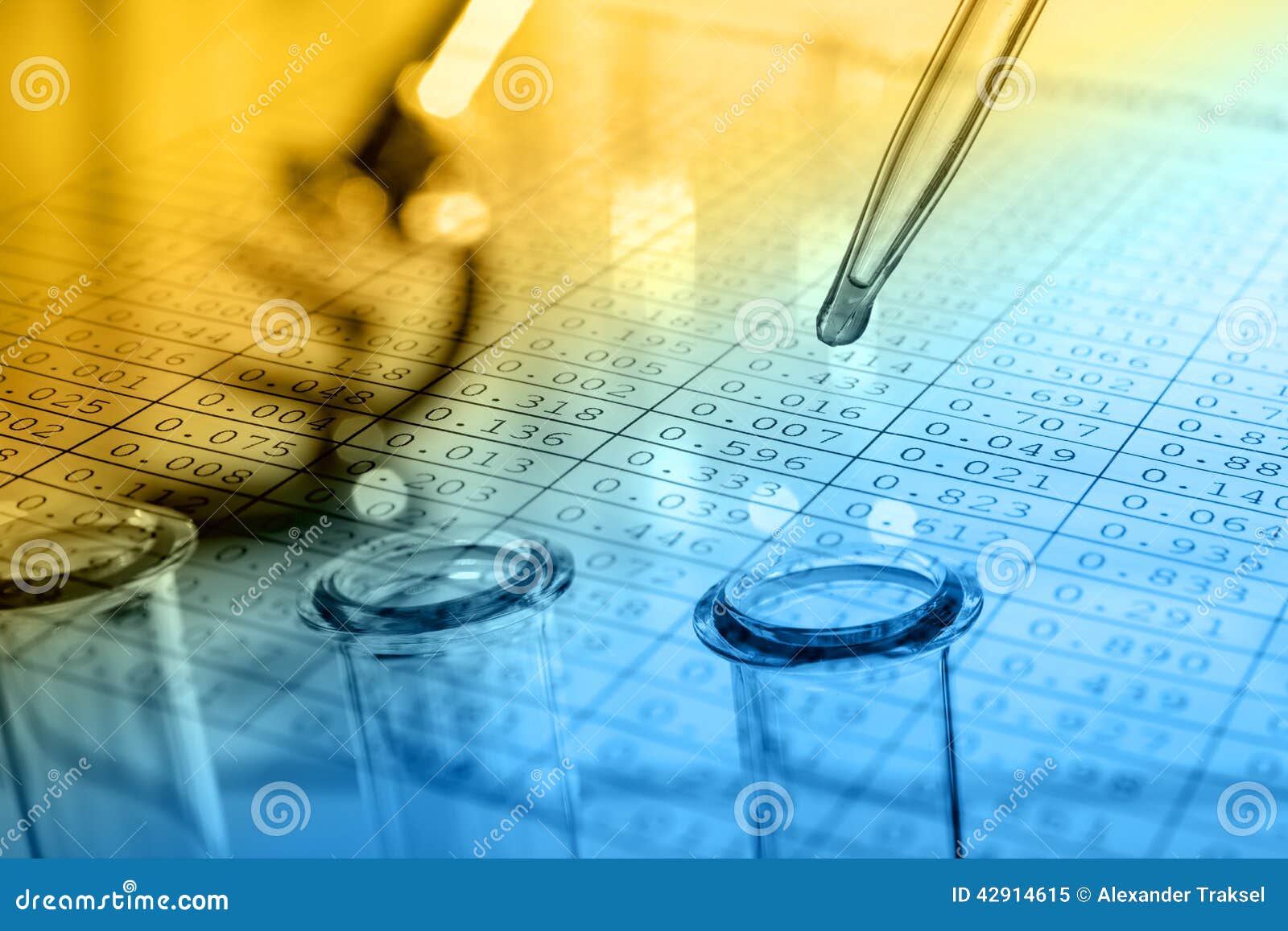 Microscope with Biological Material and Test Tubes Stock Image Image