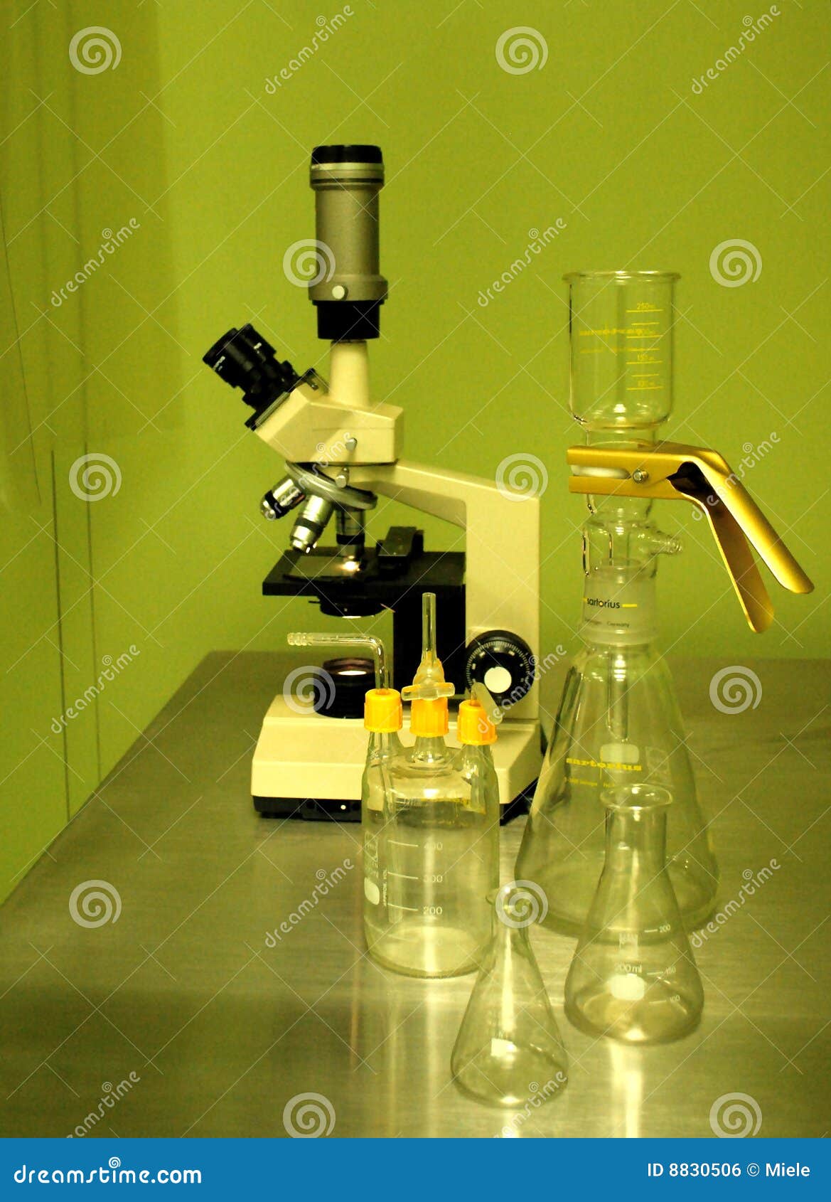 Microscope and Glass Ampoules Stock Photo Image of findings, chemical