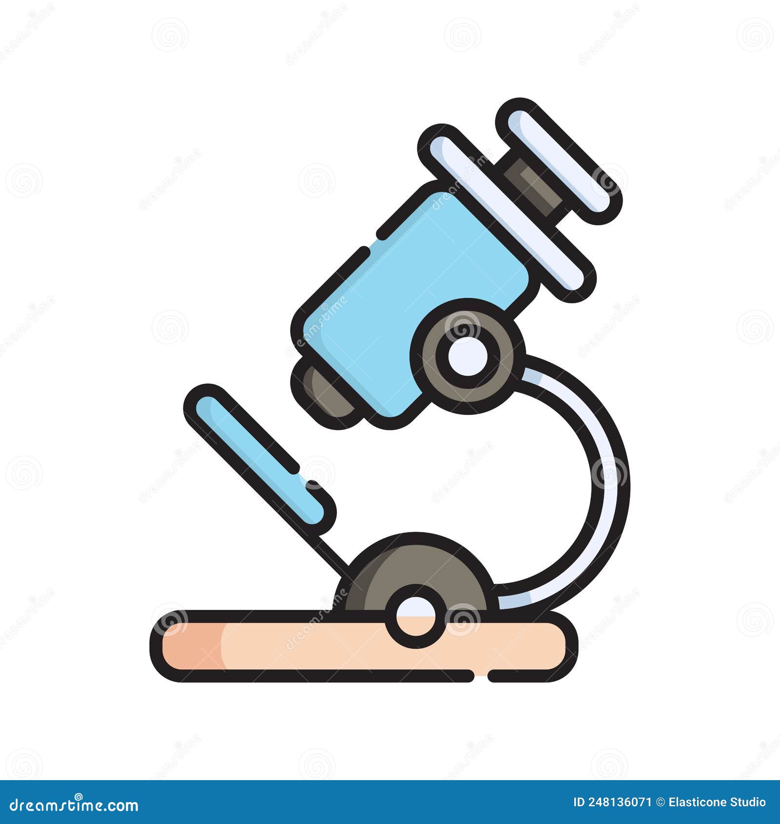 microscope icon  . flat outline cartoon. medical icon concept  premium 