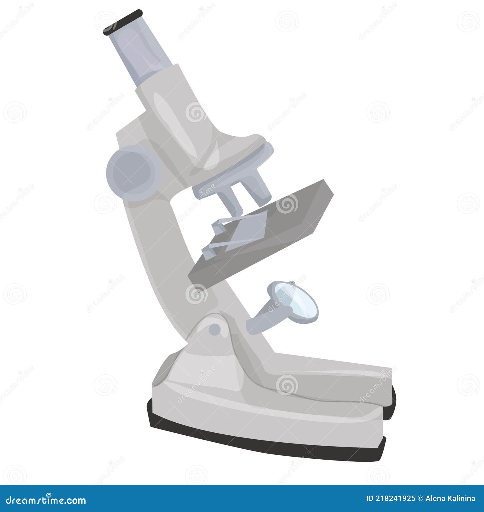 Microscope Isolated on White Background. Scientific Items and Research
