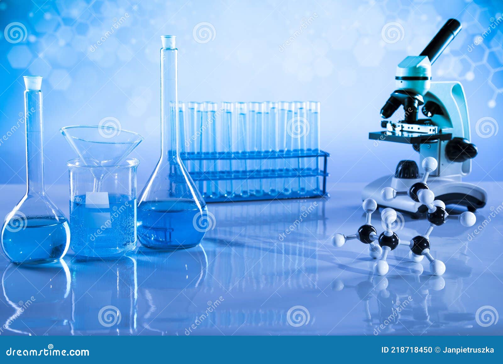 microscope, laboratory beakers,science experiment