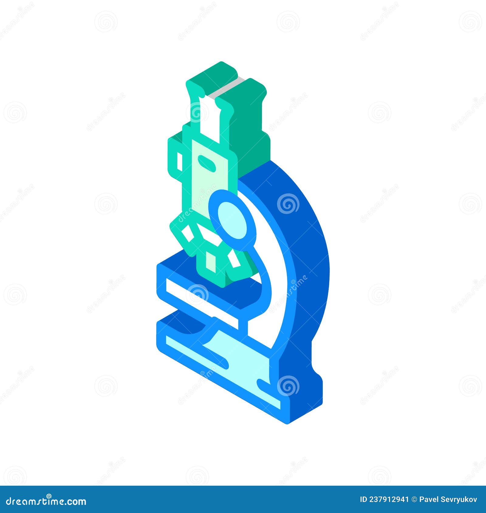 microscope laboratory tool isometric icon  