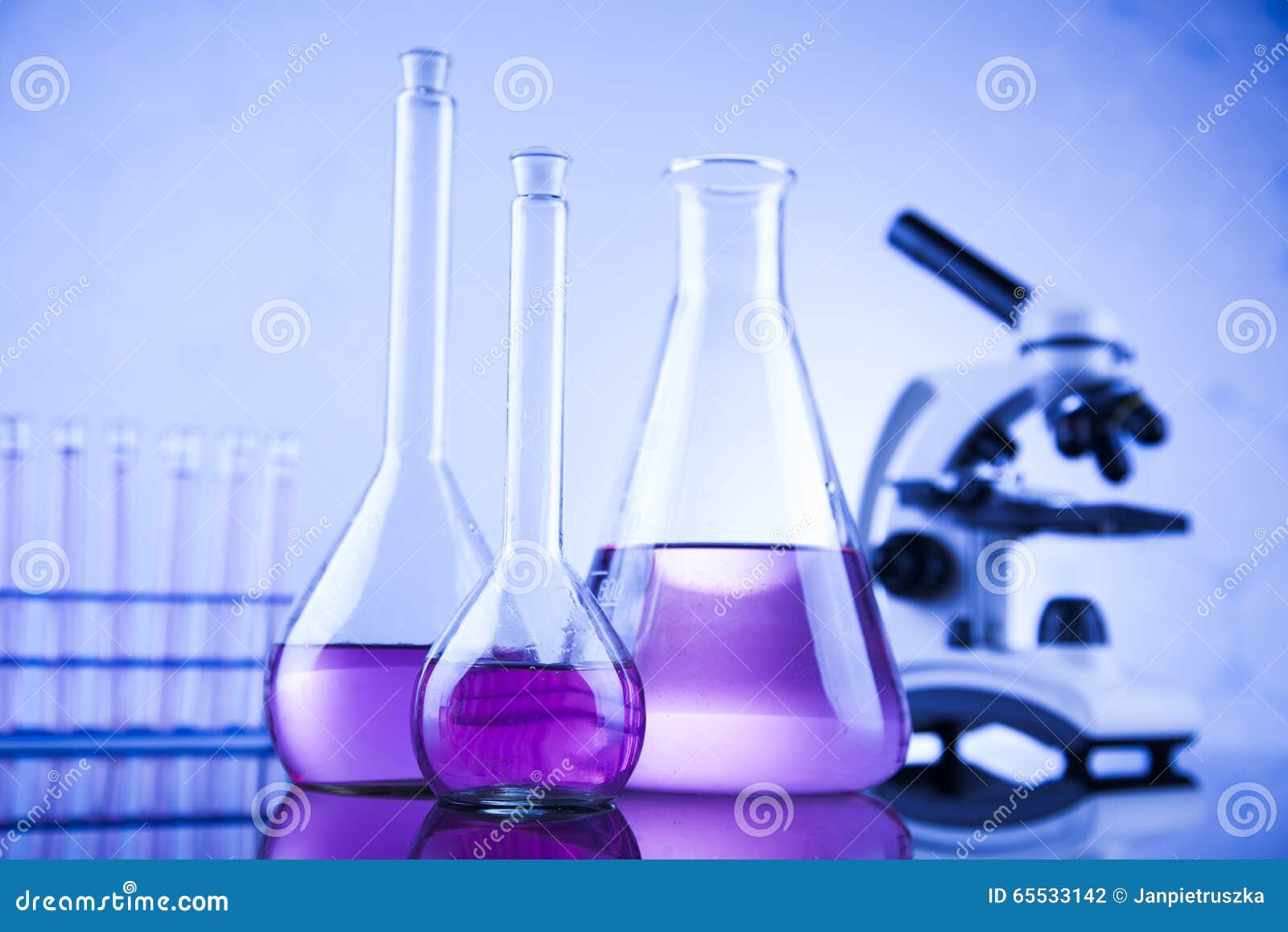 Microscope in Medical Laboratory Glassware Stock Photo Image of