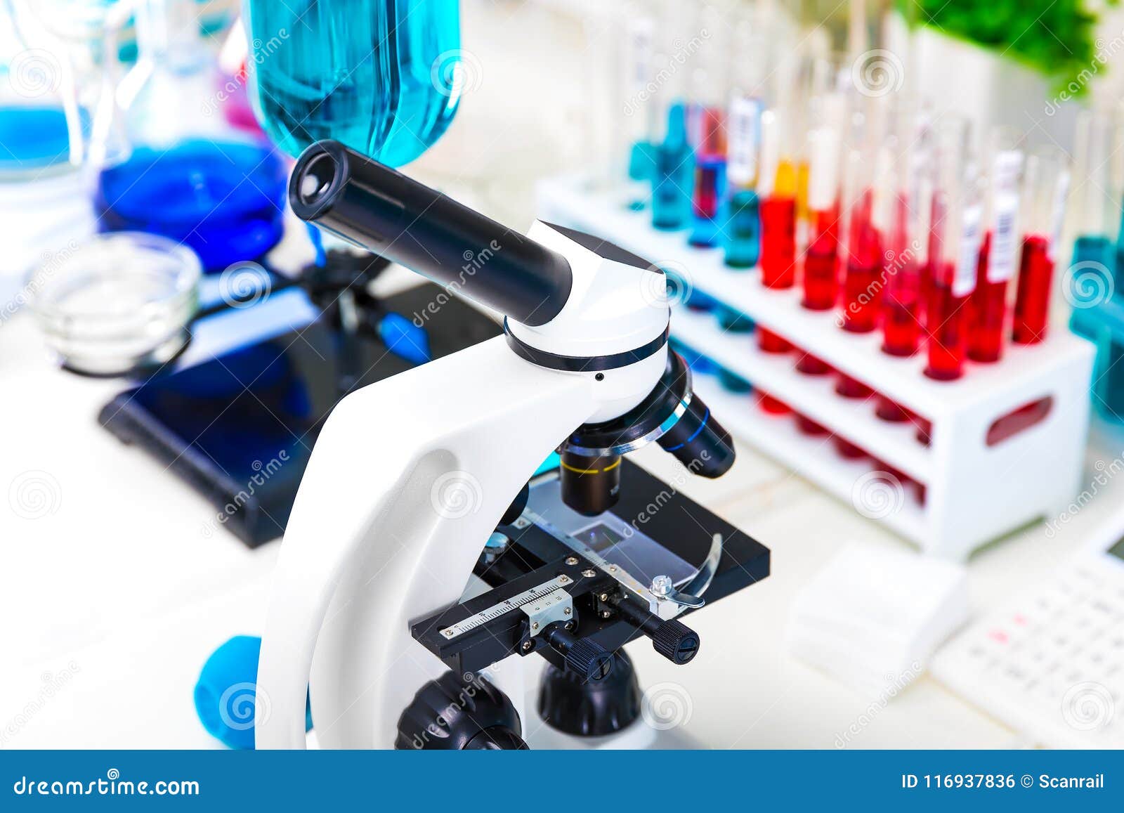 Microscope and Other Chemical Laboratory Equipment Stock Photo - Image ...