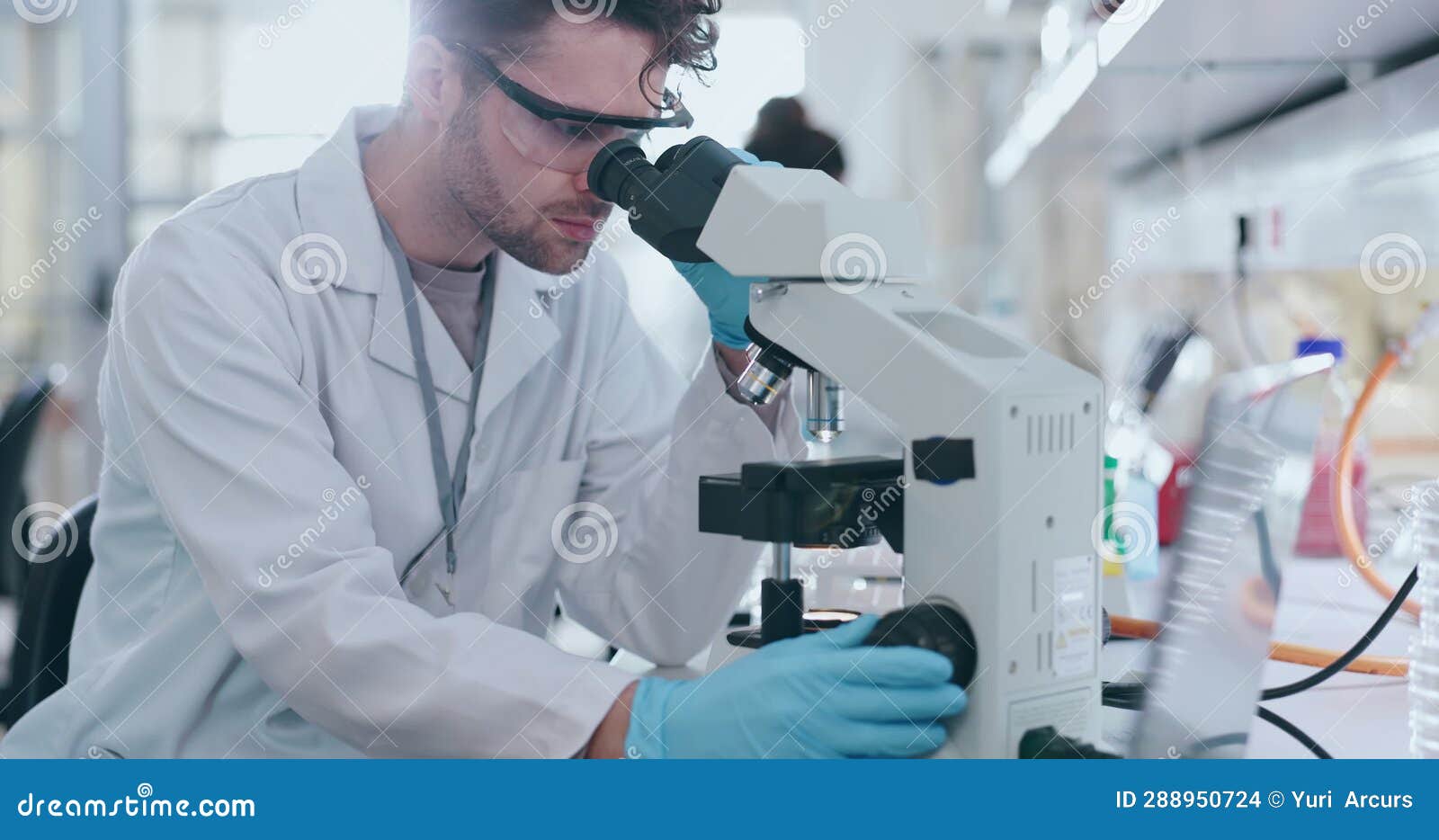Microscope, Science and Man in Laboratory for Investigation and Study