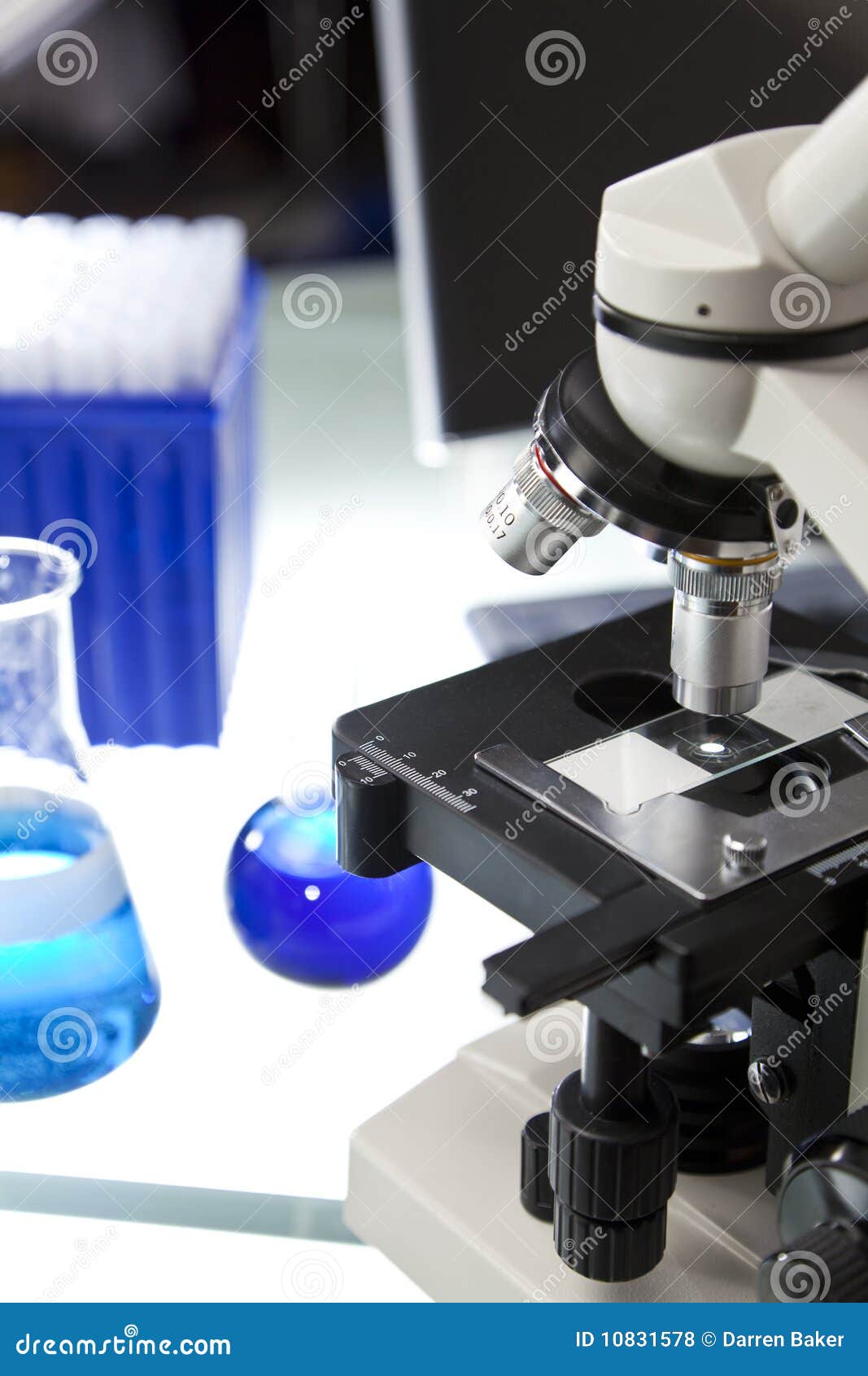 Microscope in a Scientific Research Laboratory Stock Photo - Image of ...
