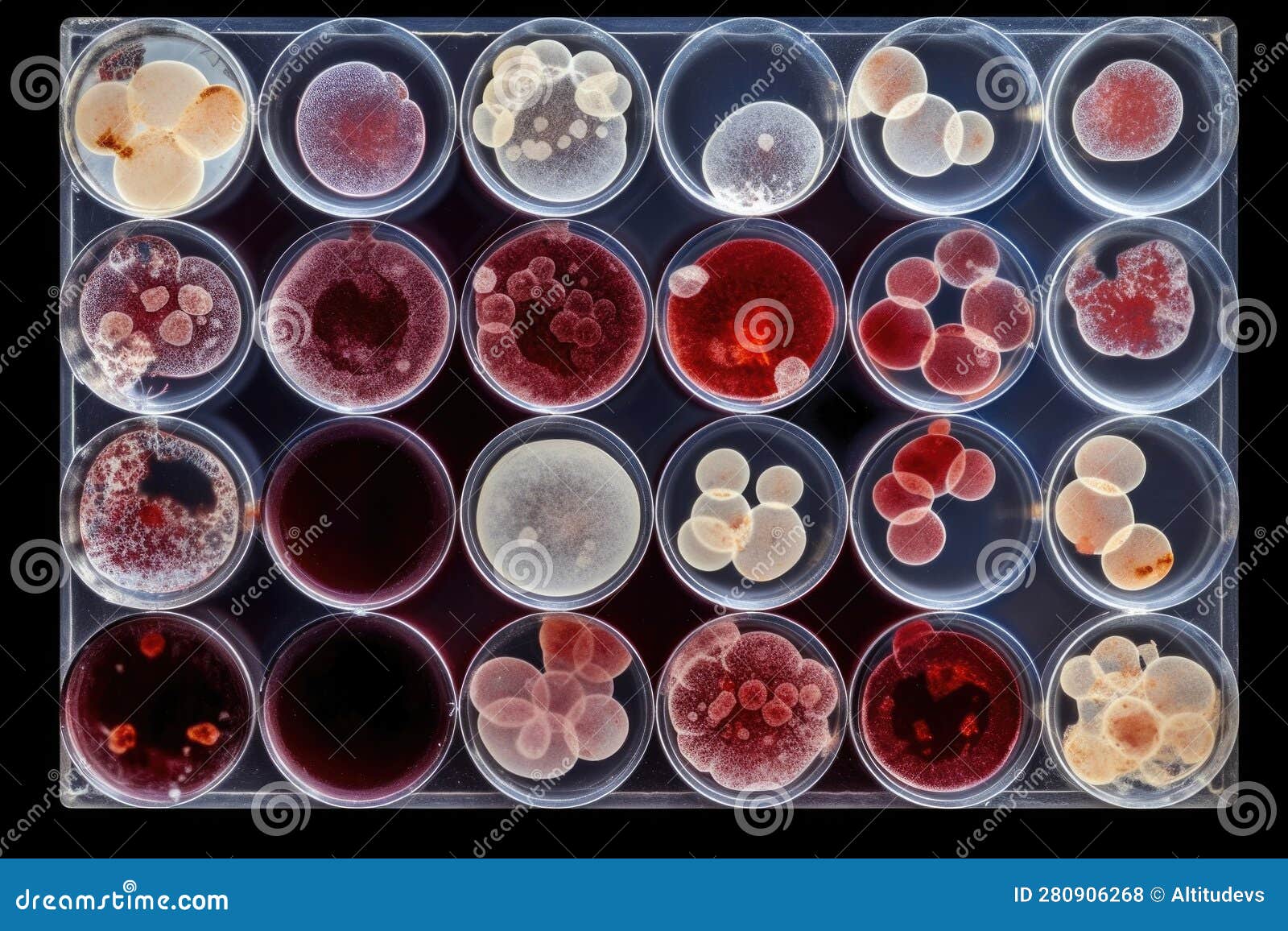 Microscope Slide of Blood Cells, with Various Details Visible Stock Photo Image of examination