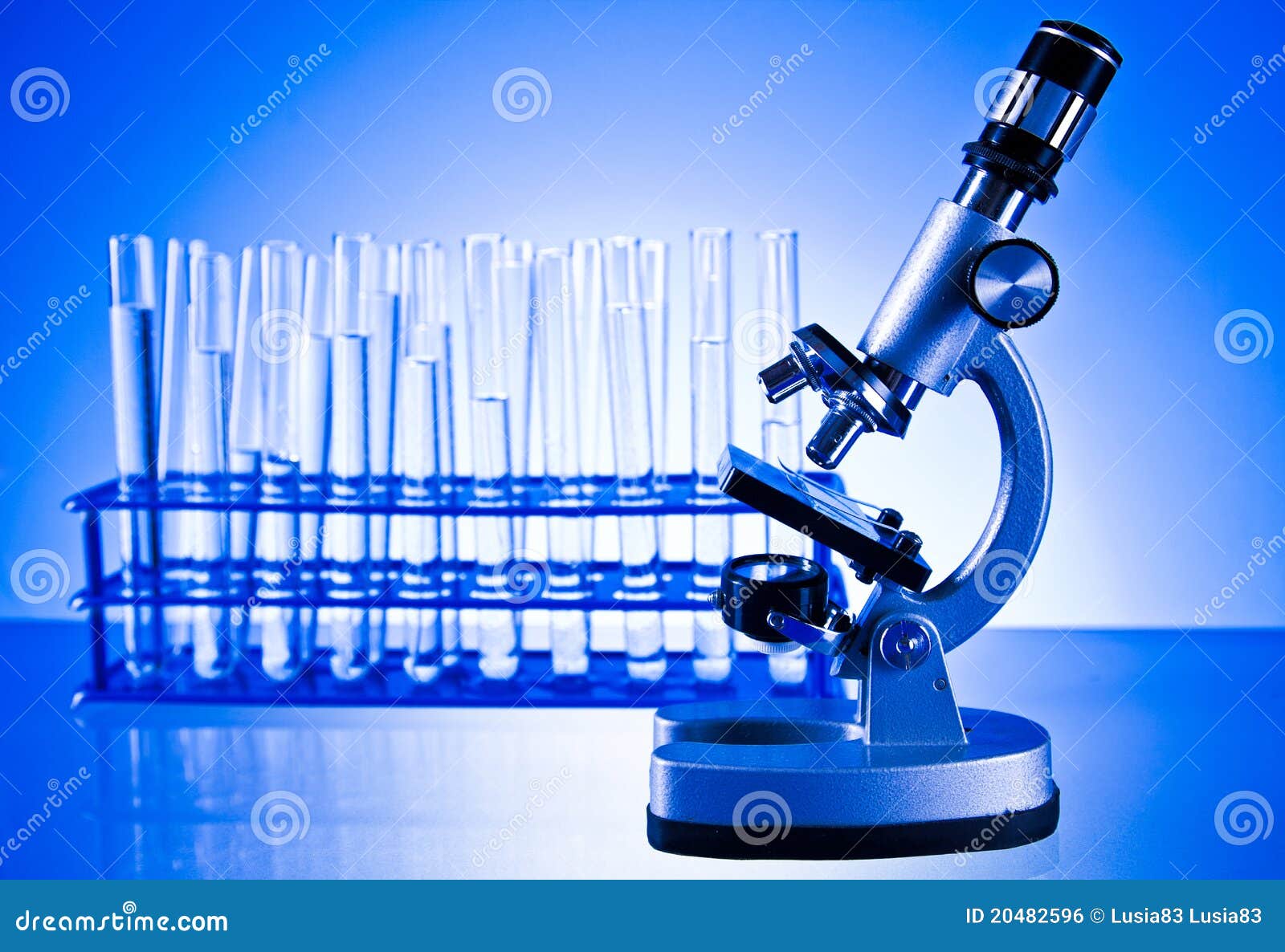 Microscope and test tubes stock photo. Image of work - 20482596