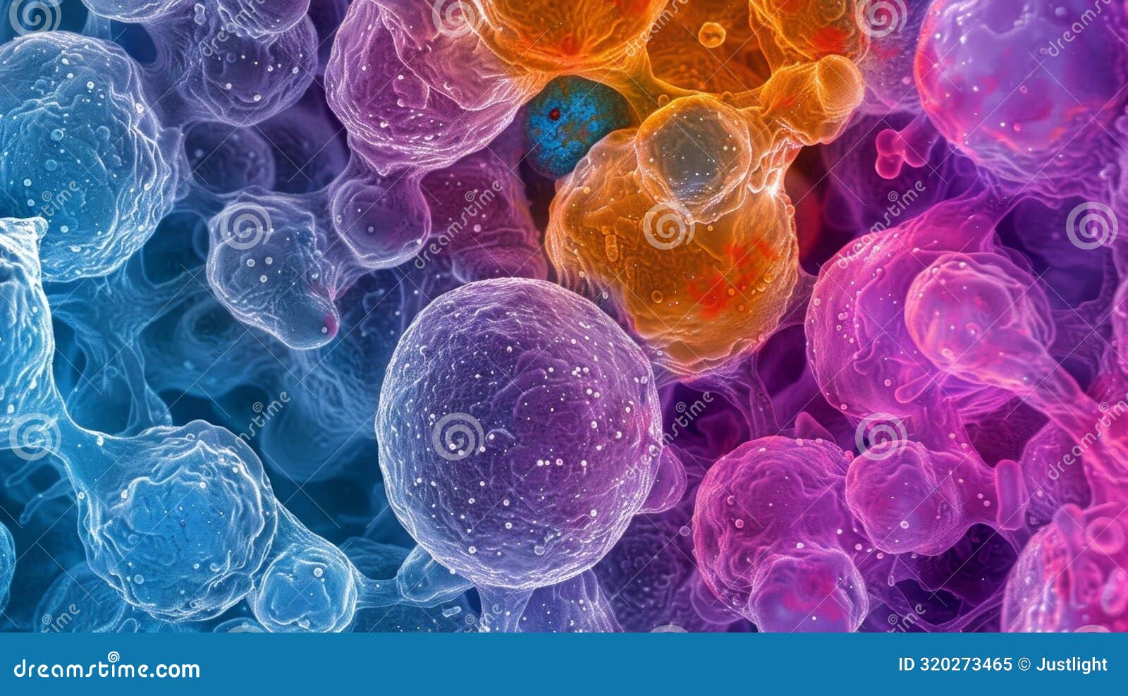 a microscopic view of activated tcells multiplying to fight off