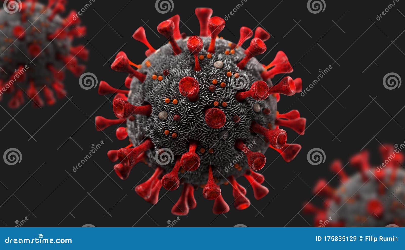 coronavirus sars - covid - 3d close up medical rander.