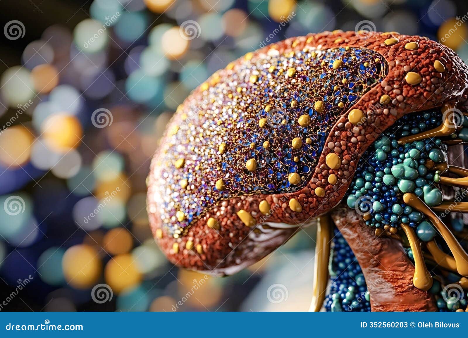 microscopic view of human kidney showing nephrons and glomeruli