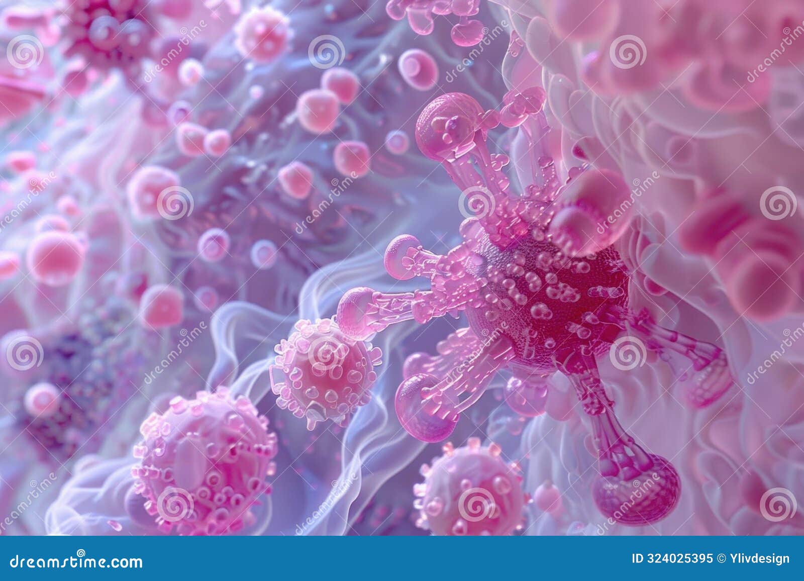 Microscopic View of Immune System Attacking Virus Stock Illustration