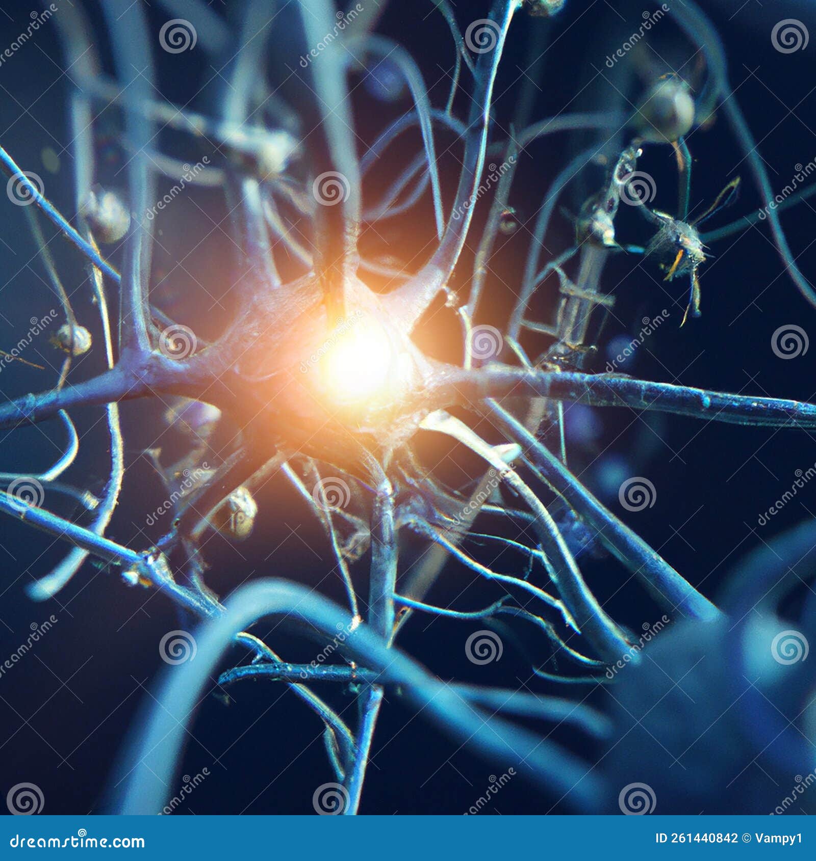 microscopic view of neurons. brain connections. synapses. communication and cerebral stimulus