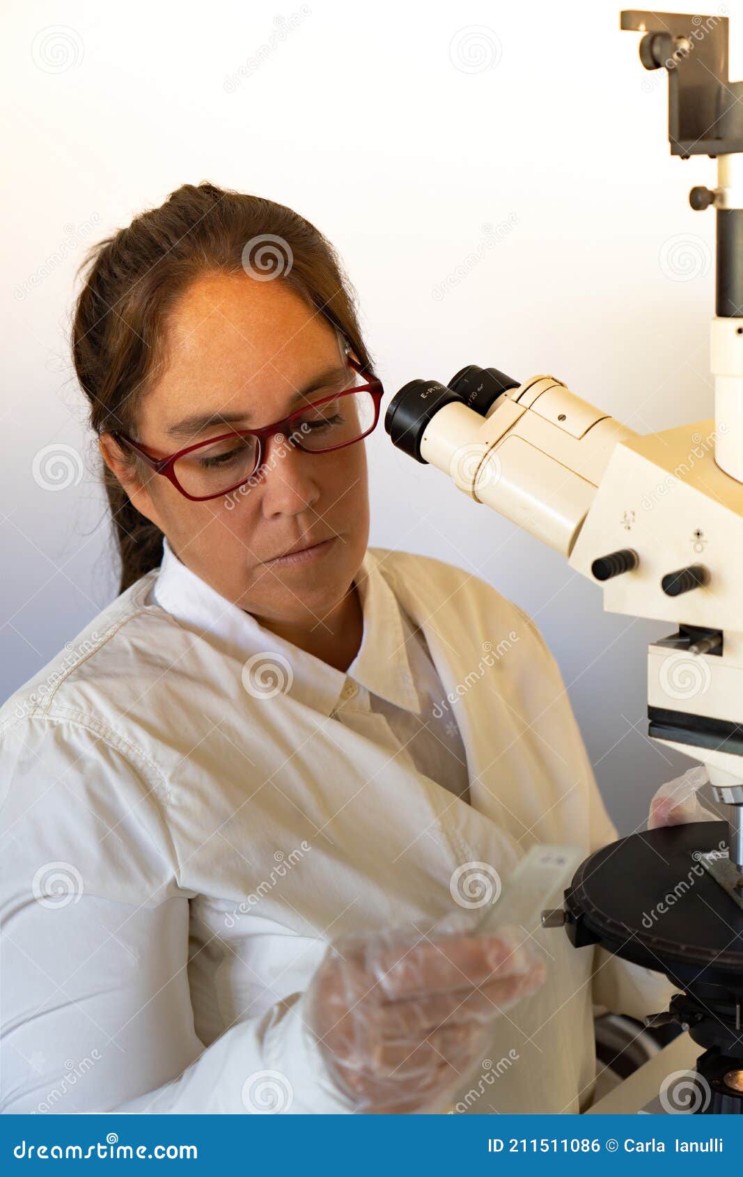 scientist observing samples