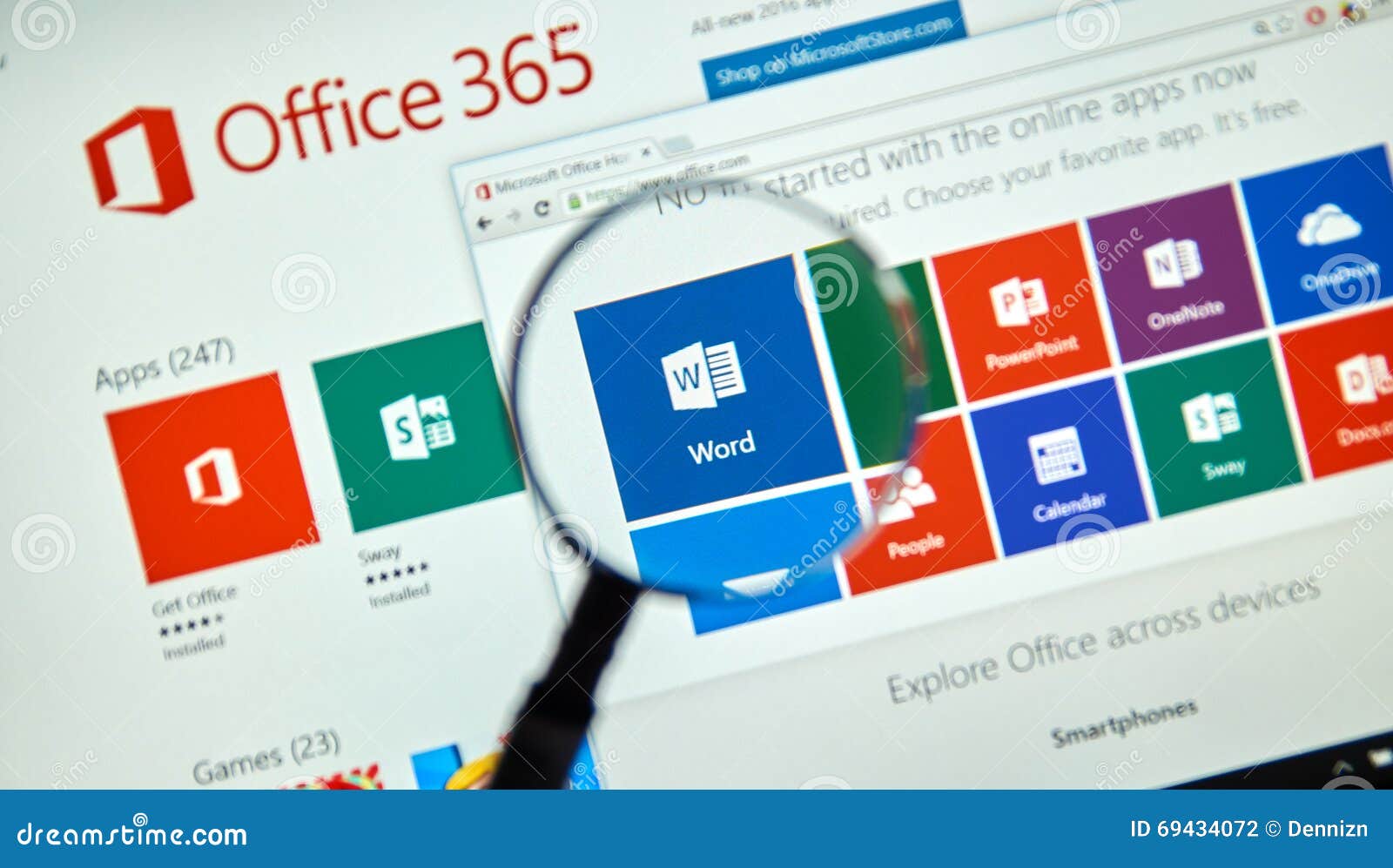 Microsoft Office 365 fotografía editorial. Imagen de escritorio - 69434072
