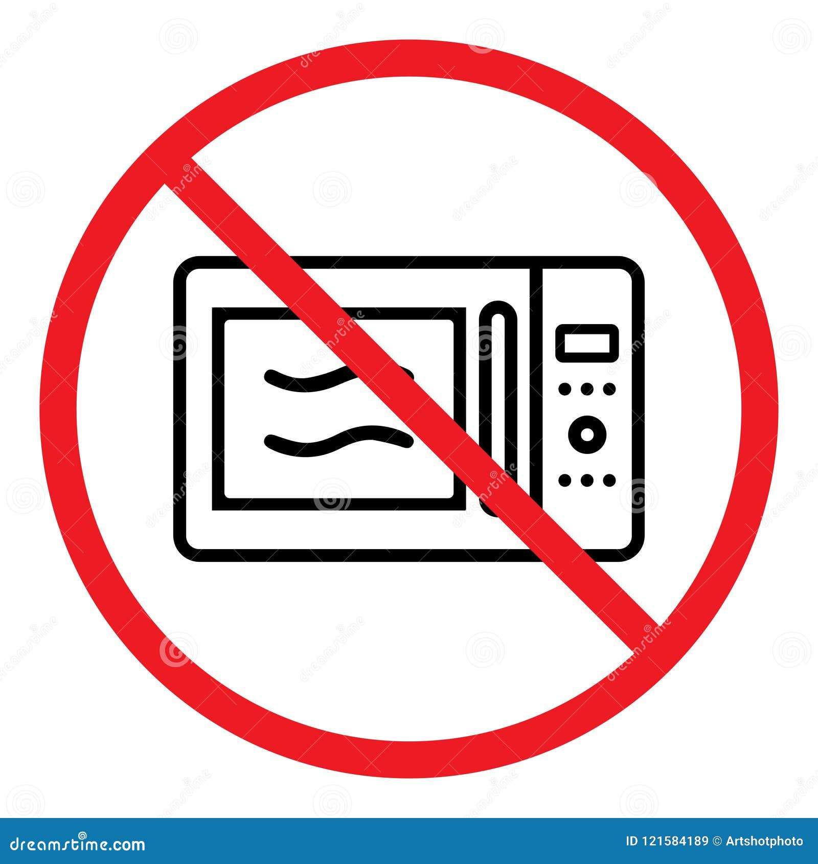 Microwave forbidden icon stock vector. Illustration of restriction
