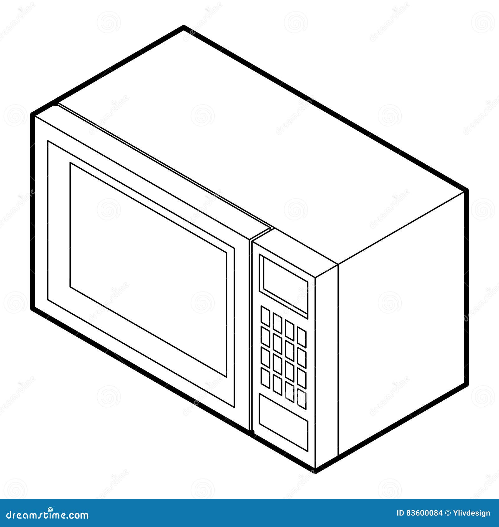 Microwave Icon in Outline Style Stock Vector - Illustration of device