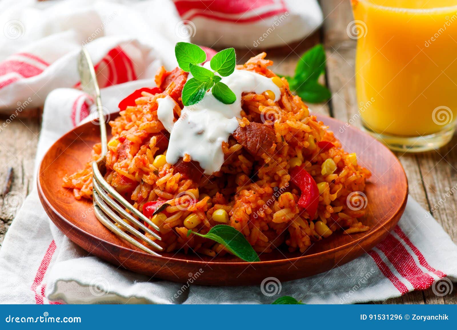 Microwave Jambalaya. Style Rustic Stock Photo Image of meal