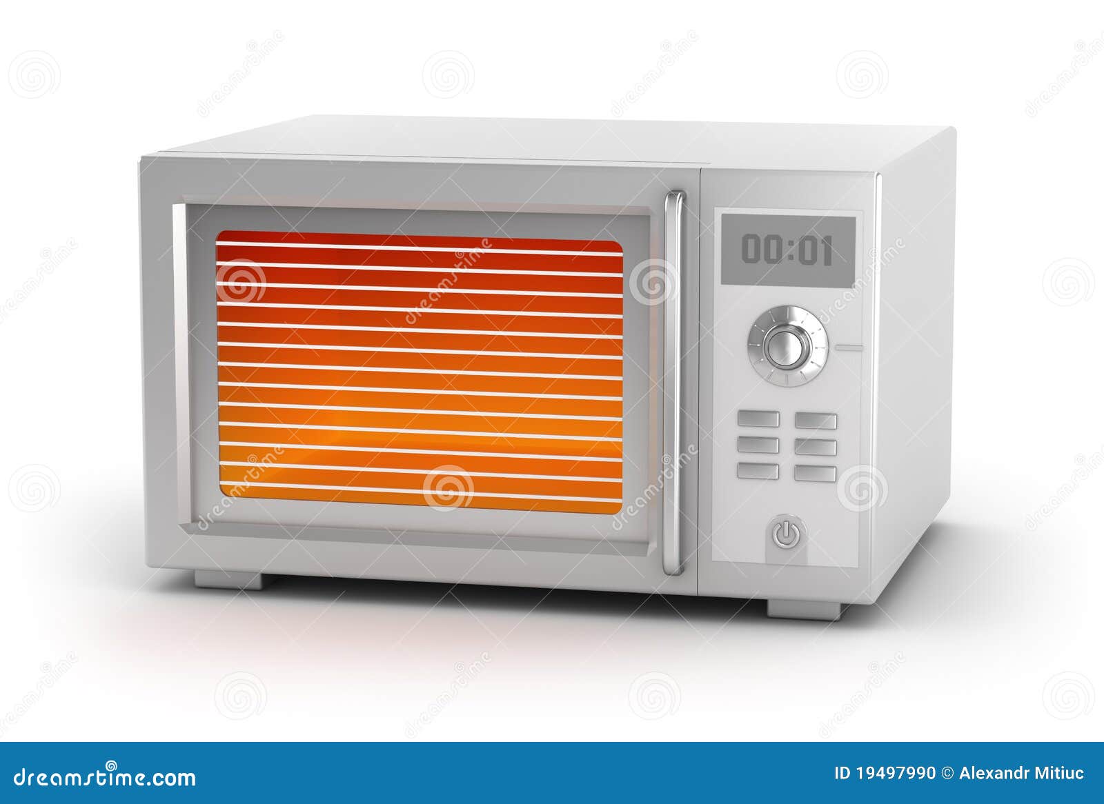 Microwave oven cute doodle sketch isolated Vector Image