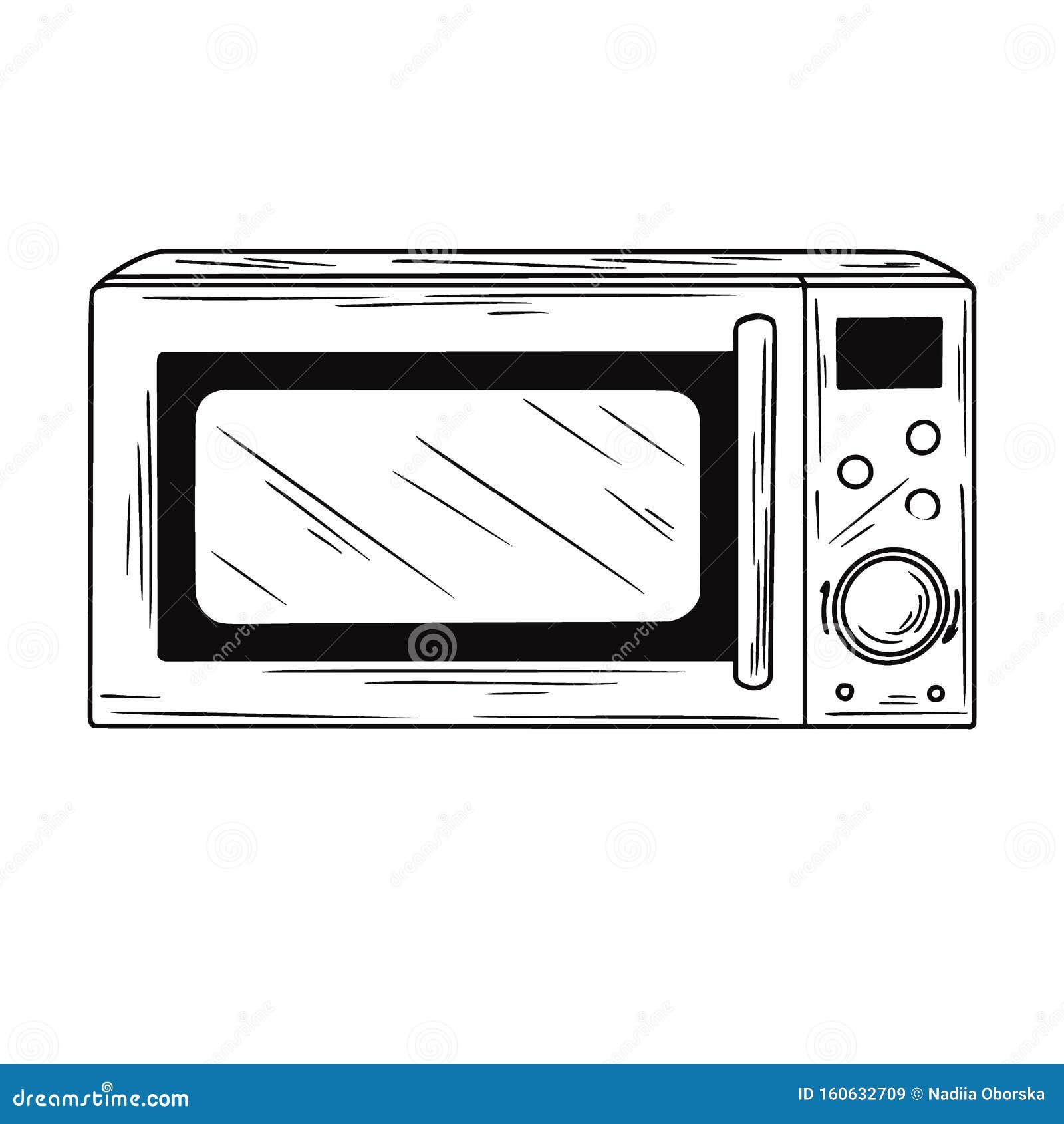 Cute Microwave Oven, Illustration, Vector Stock Vector