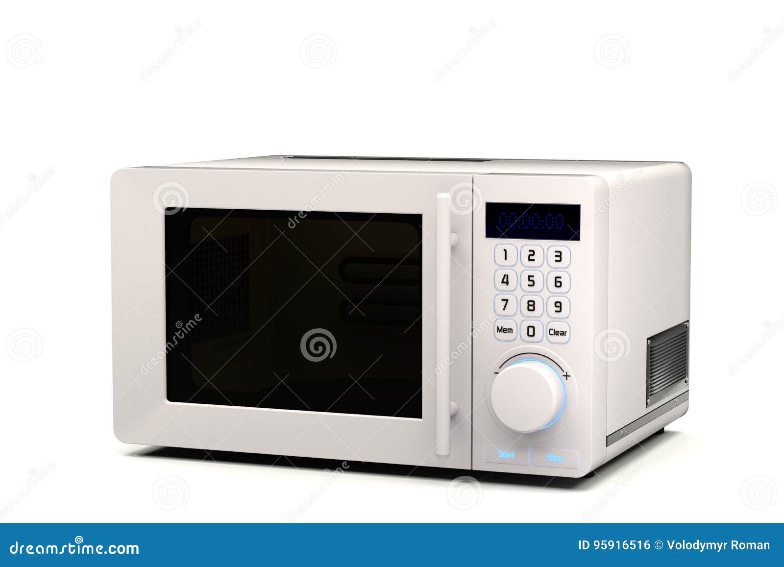 New White Compact Microwave Oven 3D model