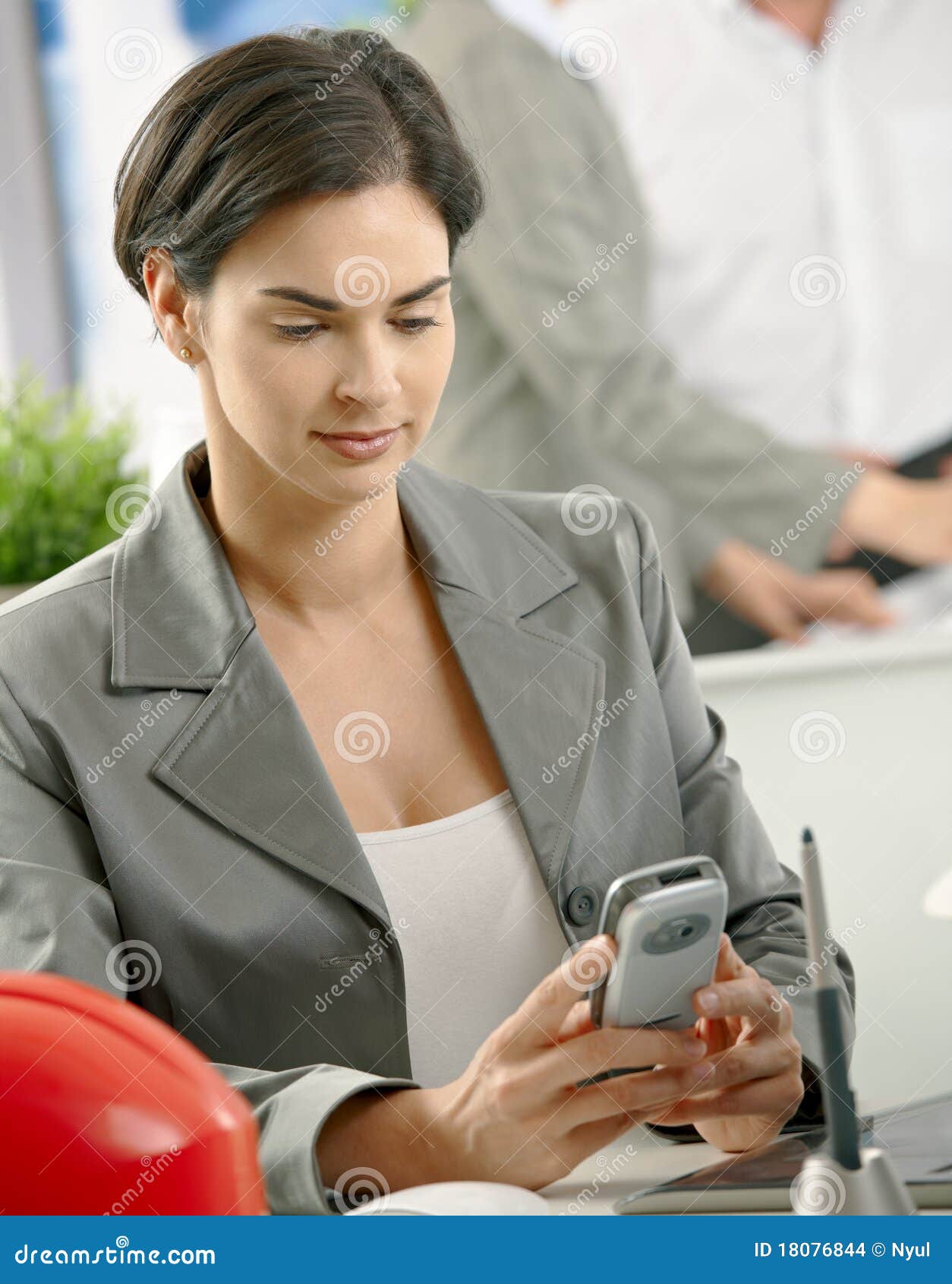 Midadult Professional with Pda Stock Photo Image of adult