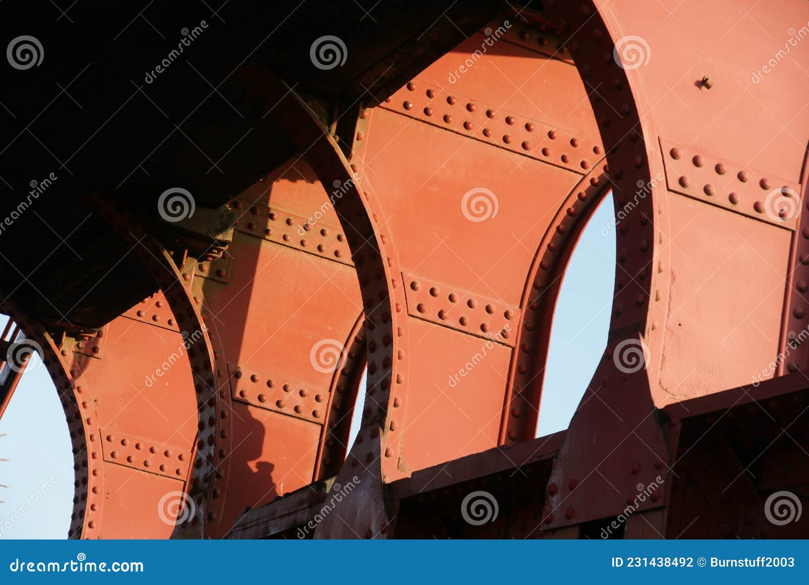 Mid Century Brutalist Industrial Architecture, Scherzer Rolling Bascule Bridge Editorial