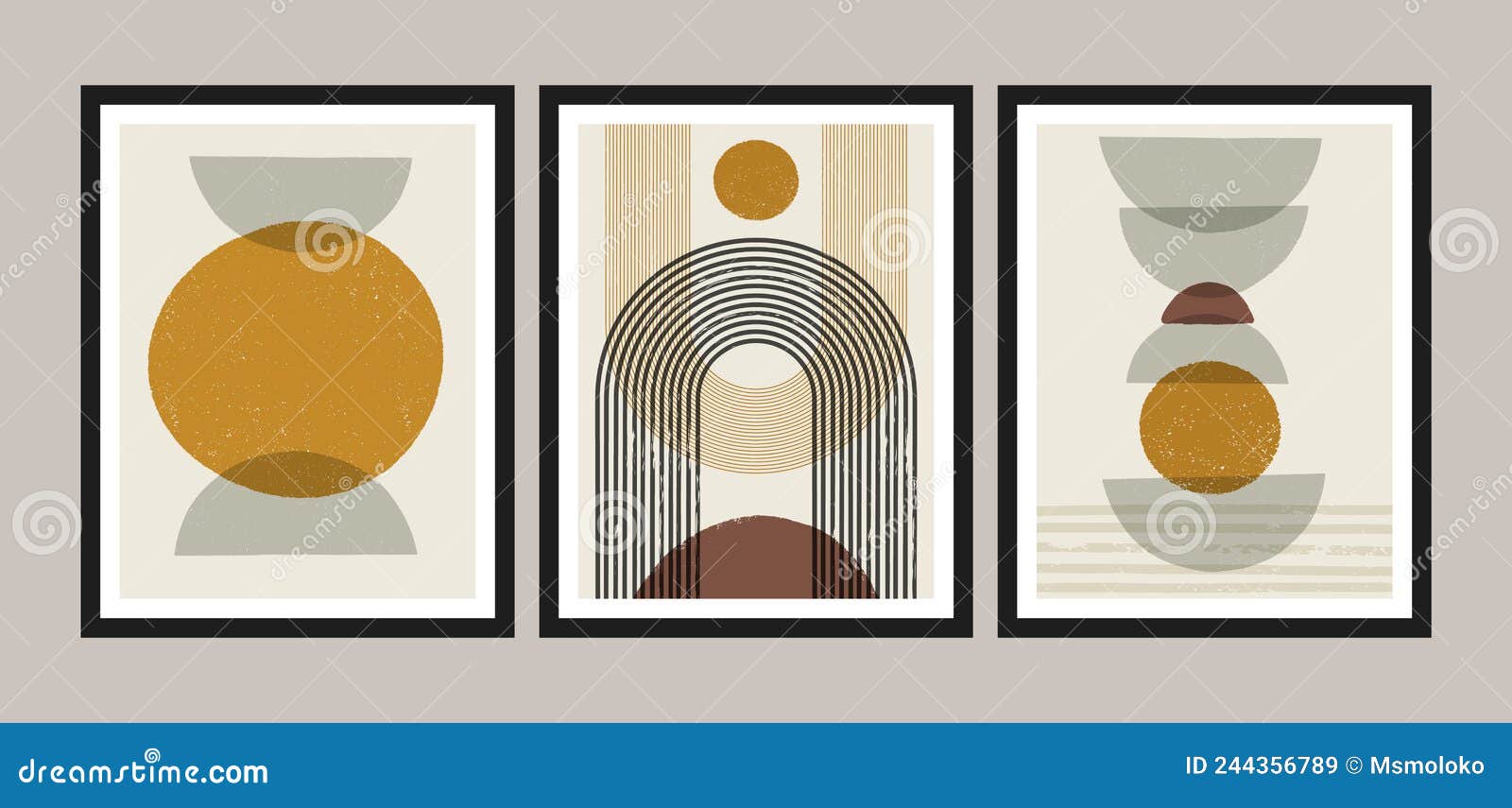 Mid Century Modern Art Print,set of 3. Gallery Wall Printable Art. Boho