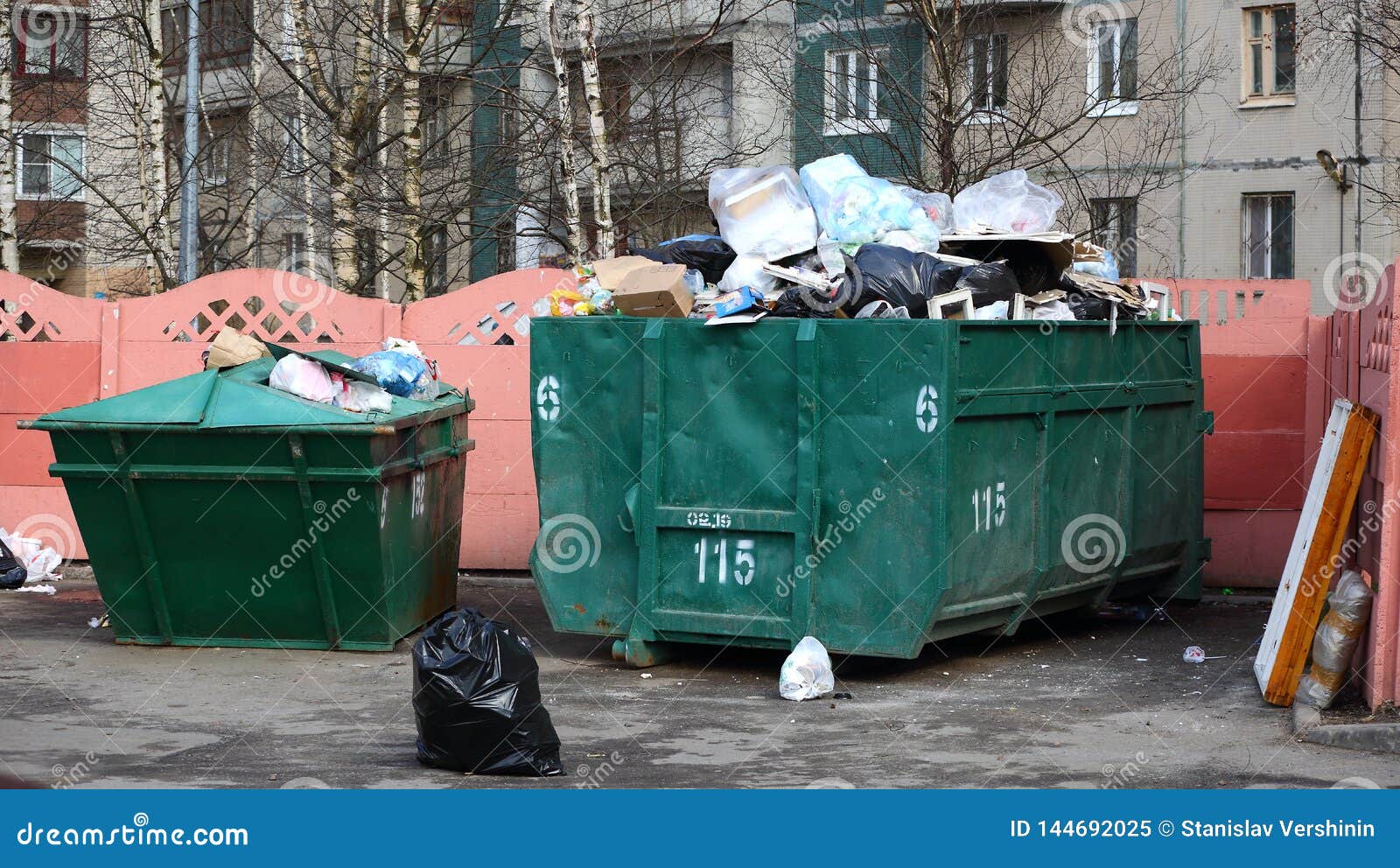 Mid and Large Trash Containers Stock Image - Image of dumpster